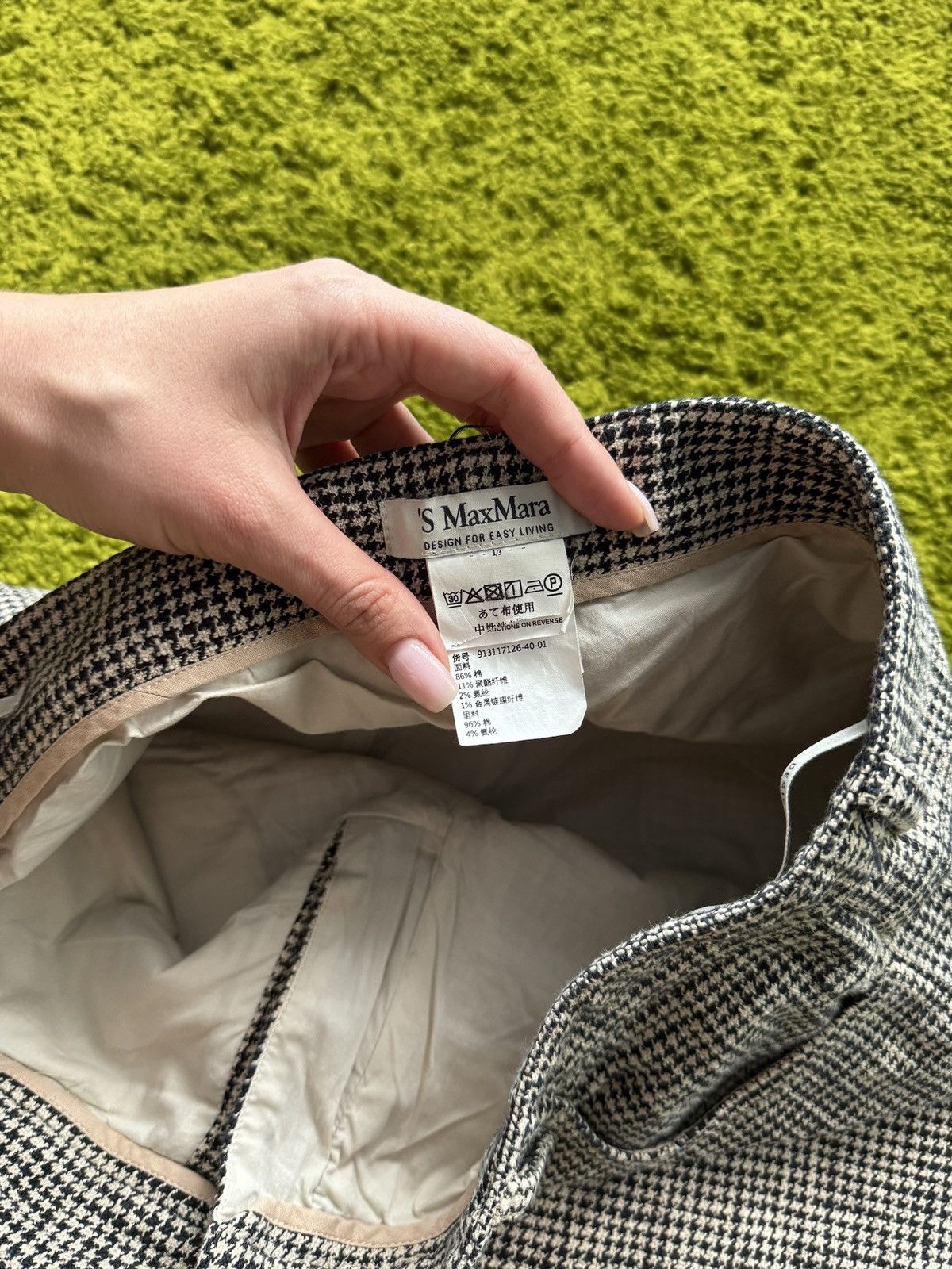 Max Mara × Weekend Max Mara Max Mara wool checkered pants Size 28" / US 6 / IT 42 - 4 Thumbnail