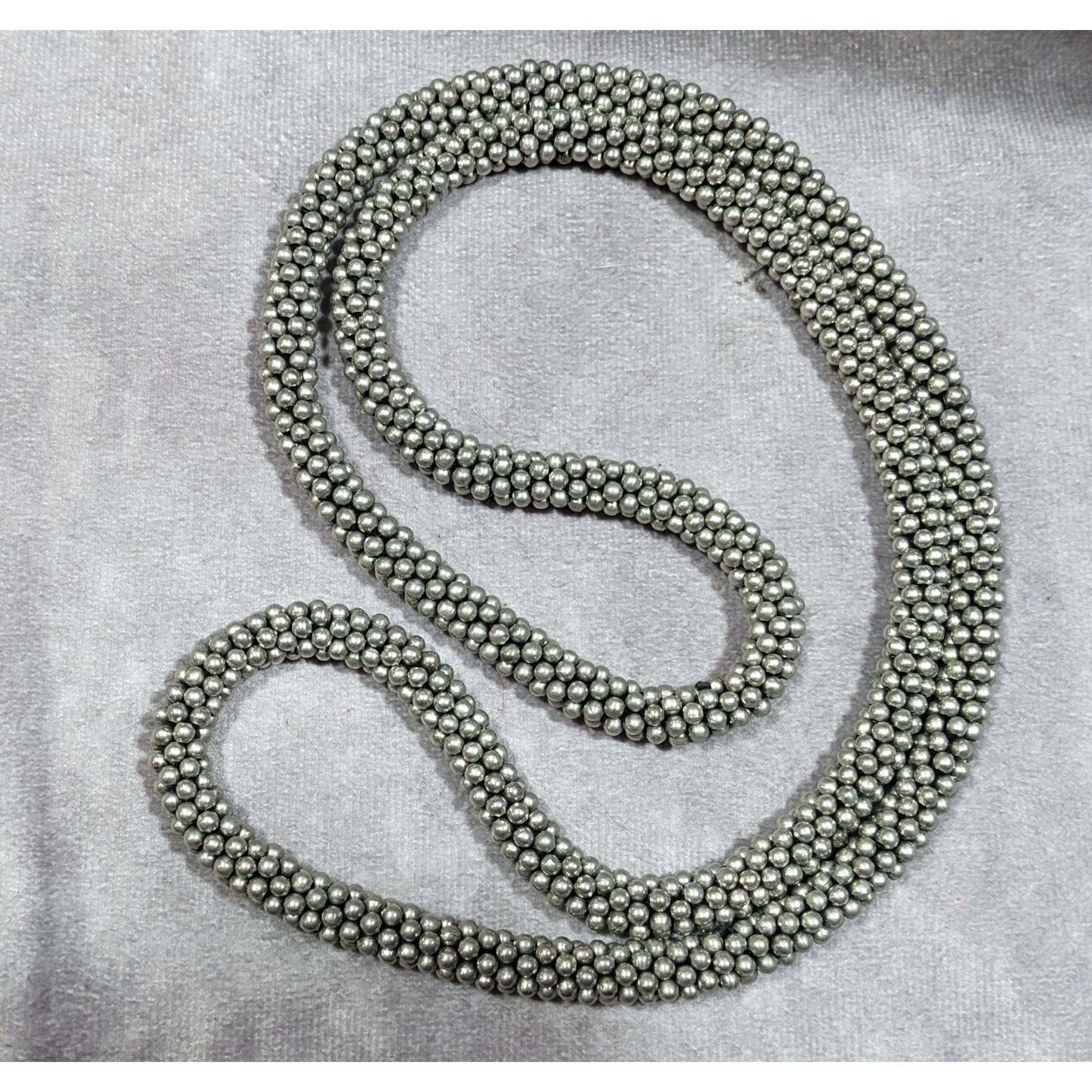 Other Vintage Elegant Silver Tone Beaded Rope Necklace Size ONE SIZE - 8 Thumbnail