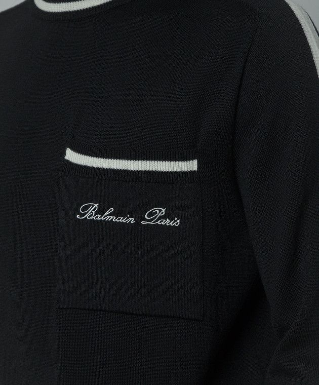 Balmain o1loc1c1125 Sweater in Black Size US L / EU 52-54 / 3 - 3 Thumbnail