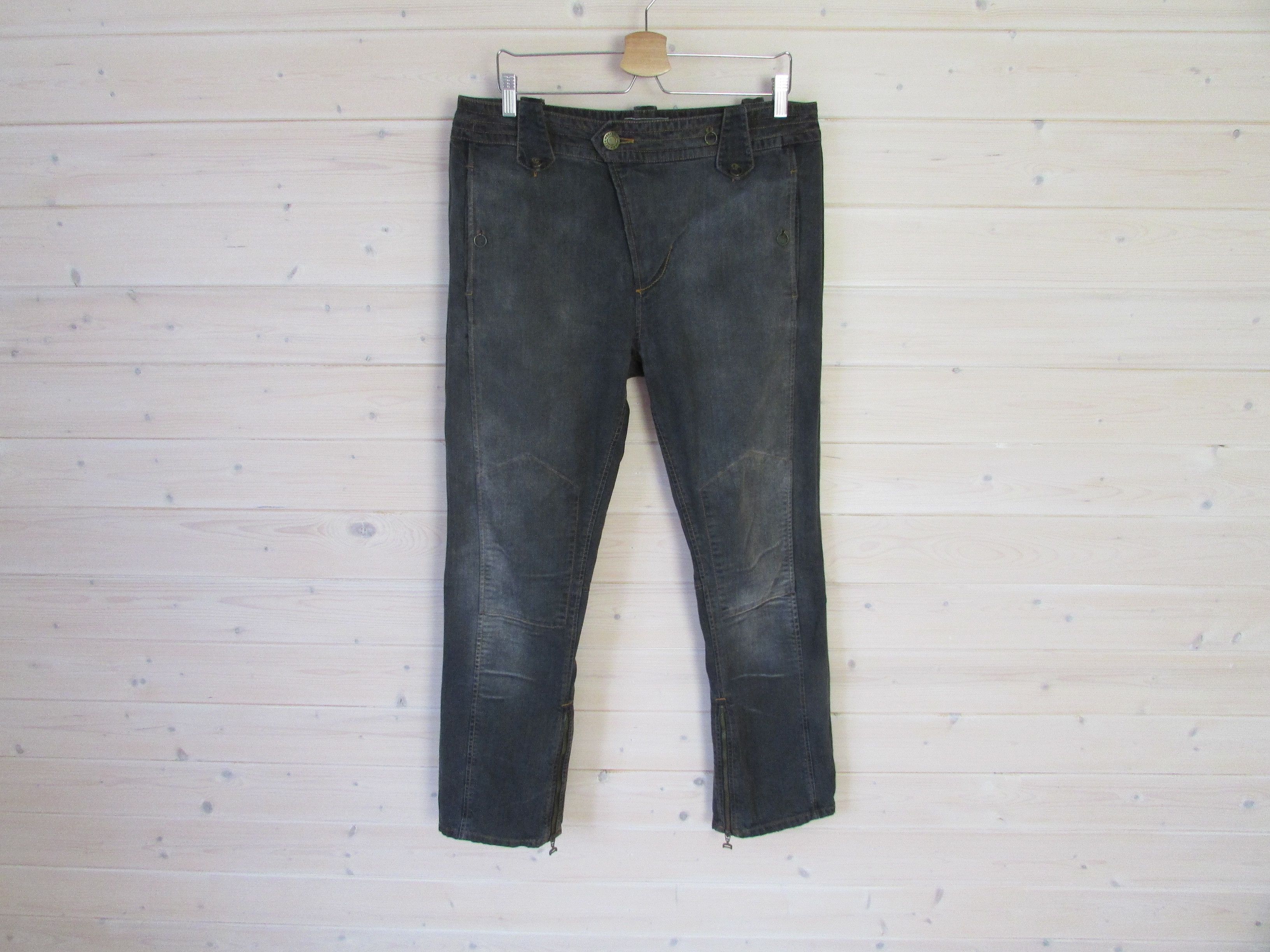 image of Jean Paul Gaultier Cotton Vintage Zip Jeans in Grey, Men's (Size 32)