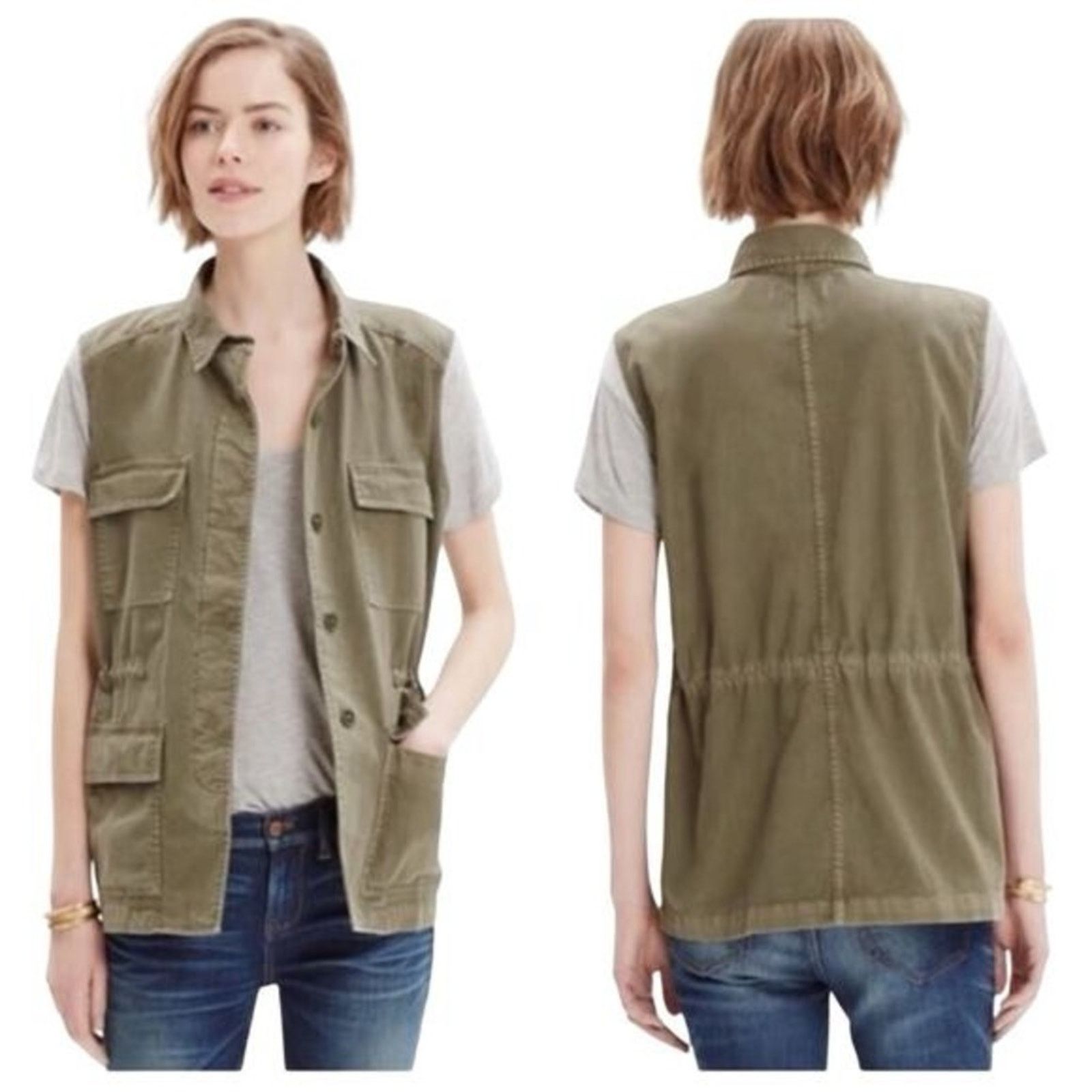 Madewell Madewell Military Oversized Cargo Vest Womens XS ArmyGreen Size XS / US 0-2 / IT 36-38 - 1 Thumbnail