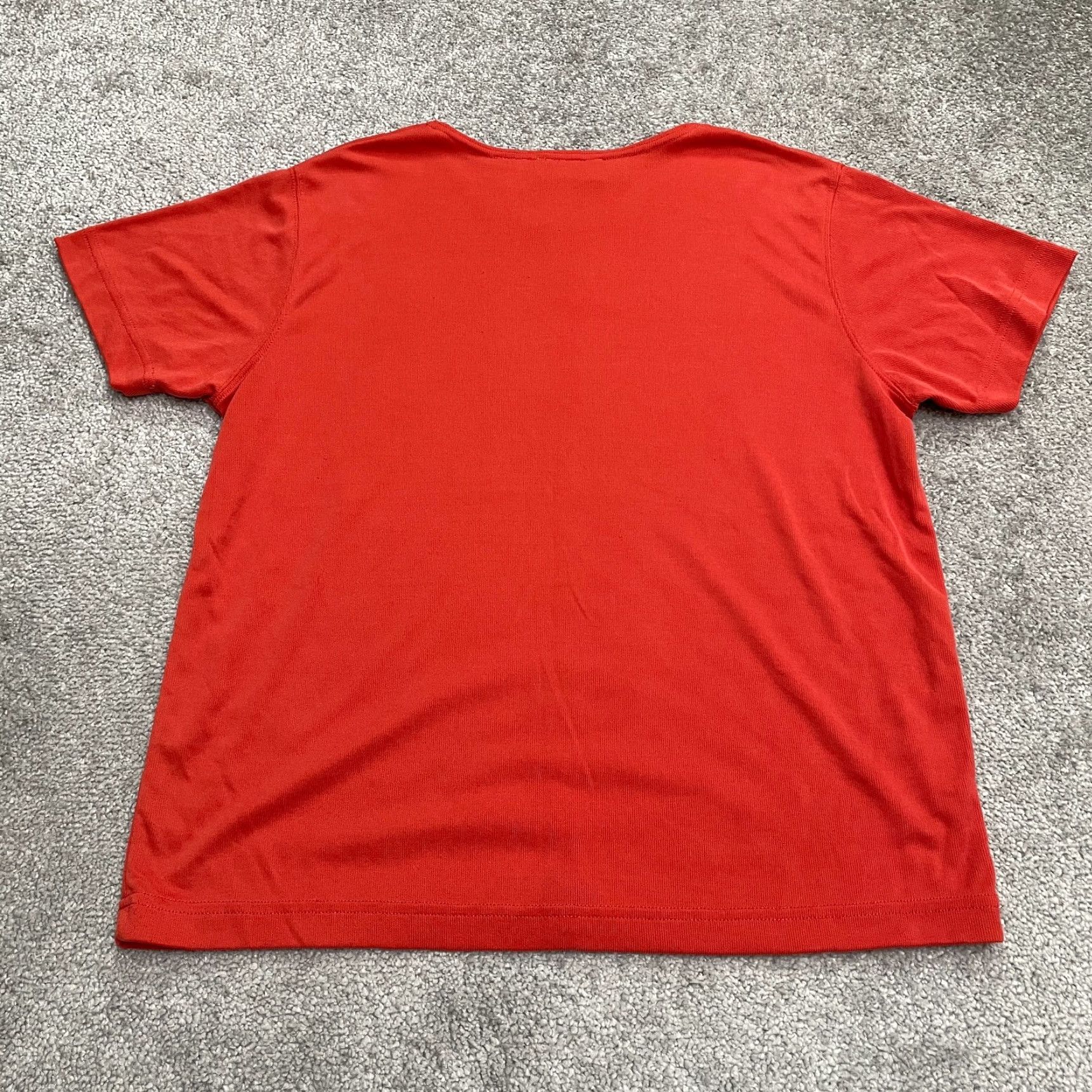 Pierre Cardin Pierre Cardin Basic Top Womens Large Red Short Sleeve Crew Neck Casual Stretch Shirt Size L / US 10 / IT 46 - 2 Thumbnail