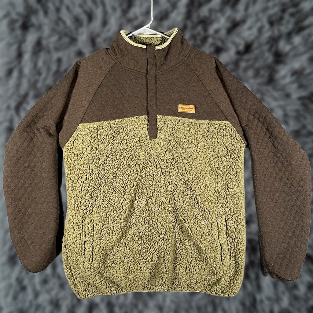 Vintage Simply Southern Sweater Womens XXL Brown Sherpa Fleece Mock Neck Pullover Size XXL / US 16-18 / IT 52-54 - 1 Thumbnail
