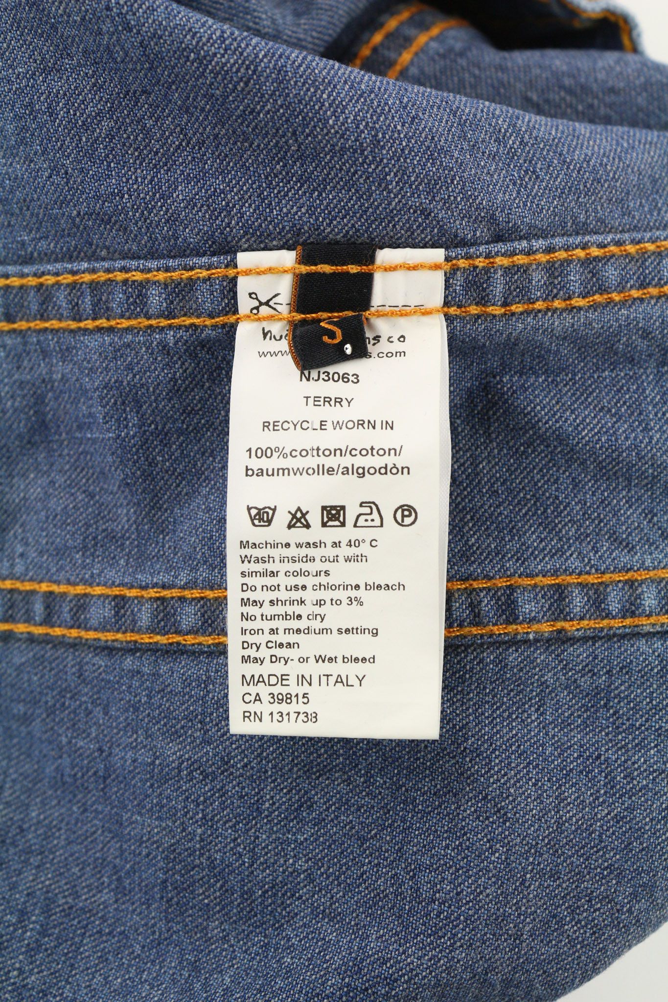 Nudie Jeans TERRY WORN IN S Blue Cotton Denim Unlined Jacket 80777 Size US S / EU 44-46 / 1 - 6 Thumbnail