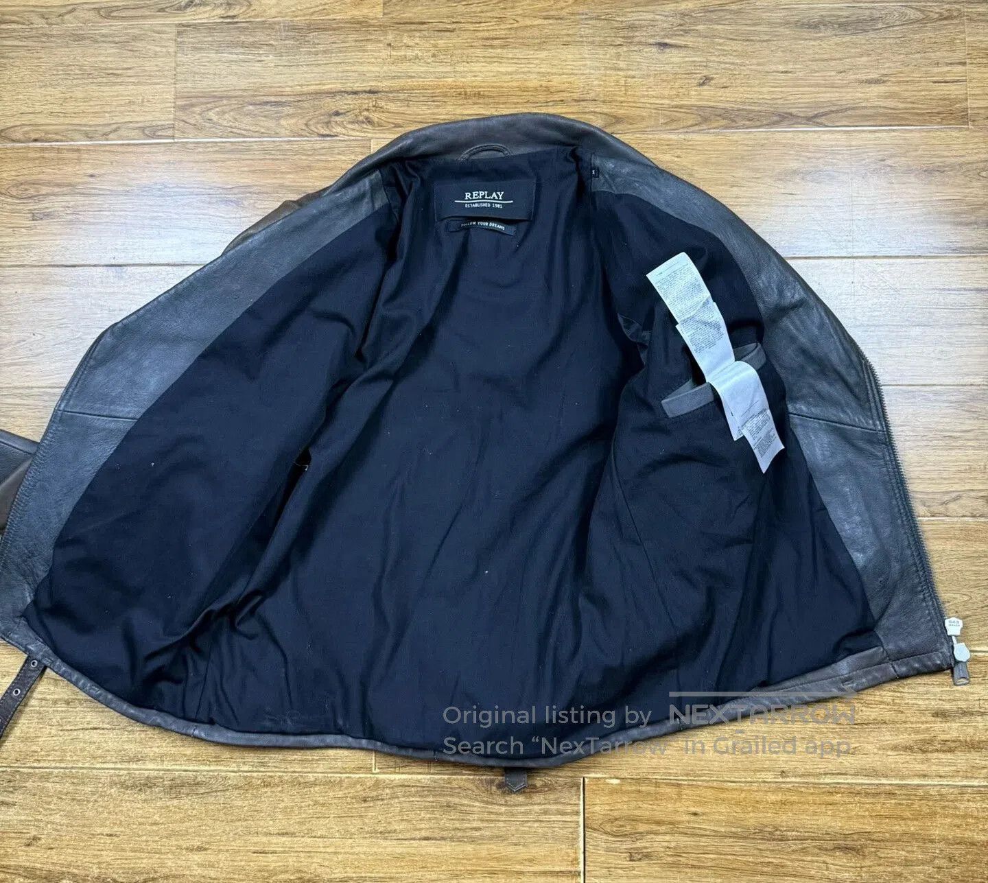 Replay Replay Men's Leather Biker Jacket. Size US M / EU 48-50 / 2 - 3 Thumbnail