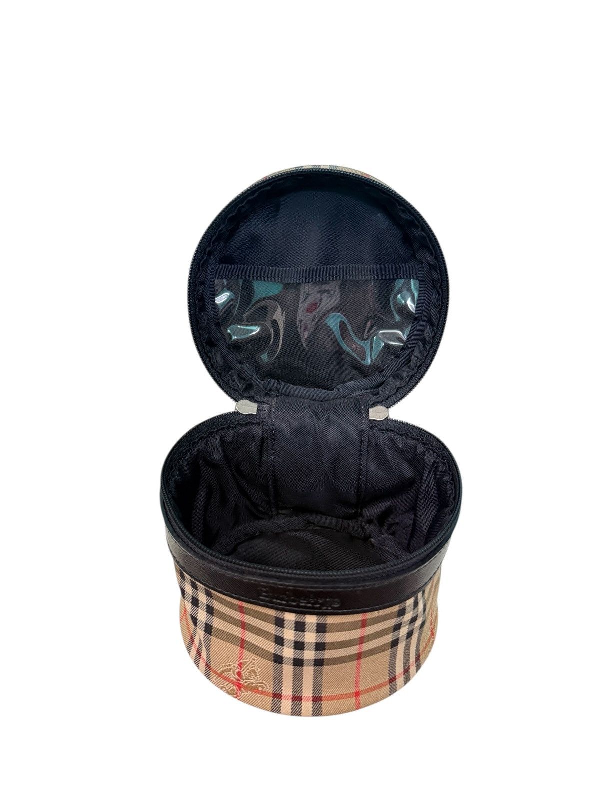 Burberry Prorsum VINTAGE BURBERRYS HAYMARKET CANVAS ROUND MINI VANITY BAG Size ONE SIZE - 14 Thumbnail