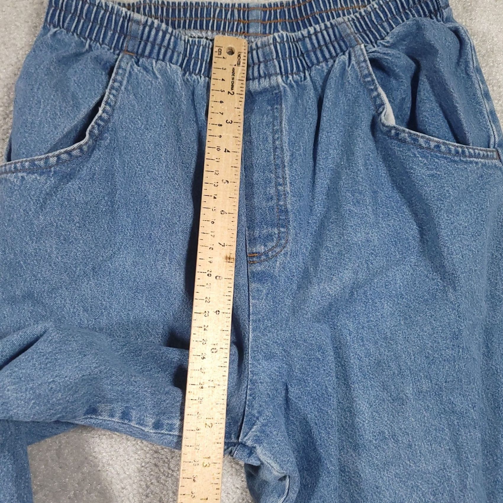 Vintage VINTAGE Cabin Creek Pull On Jeans Blue Elastic Waist Straight Leg Women 10 Size 32" / US 10 / IT 46 - 6 Thumbnail