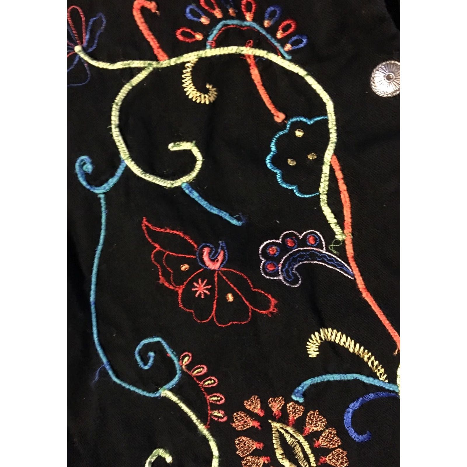 Vintage VINTAGE White Stag Shirt Womens L Black Vtg 90s Embroidered Flowers Art Nature Animals Grunge 80s USA Size L / US 10 / IT 46 - 4 Thumbnail