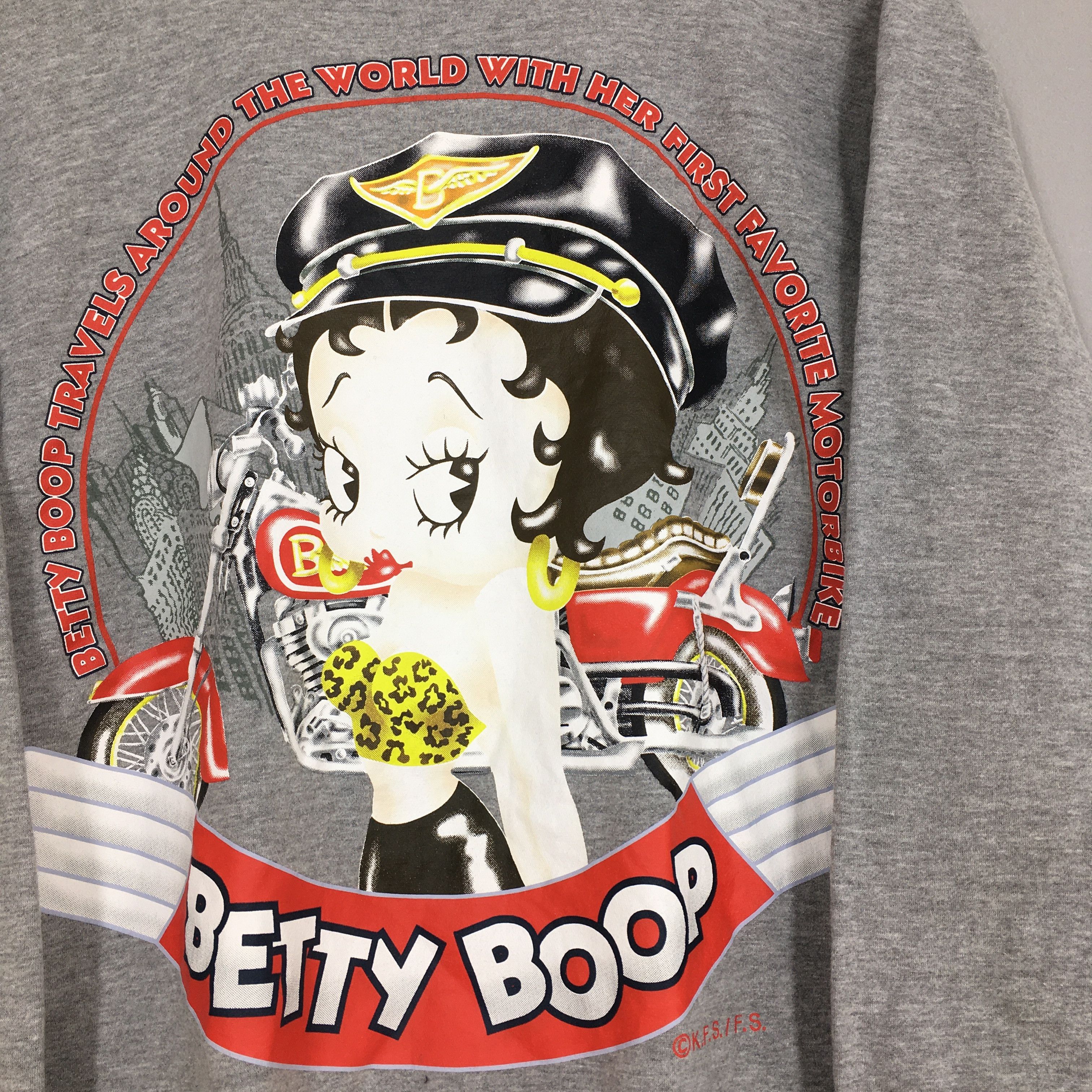 Disney Vintage Betty Boop Cartoon Gray Sweatshirt Medium Size US M / EU 48-50 / 2 - 2 Thumbnail