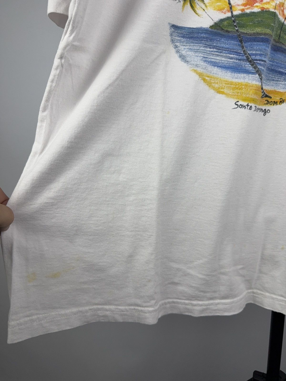 Vintage Vintage 90s Retro Santo Domingo Caribbean Print Sunset Tee Size US L / EU 52-54 / 3 - 6 Thumbnail