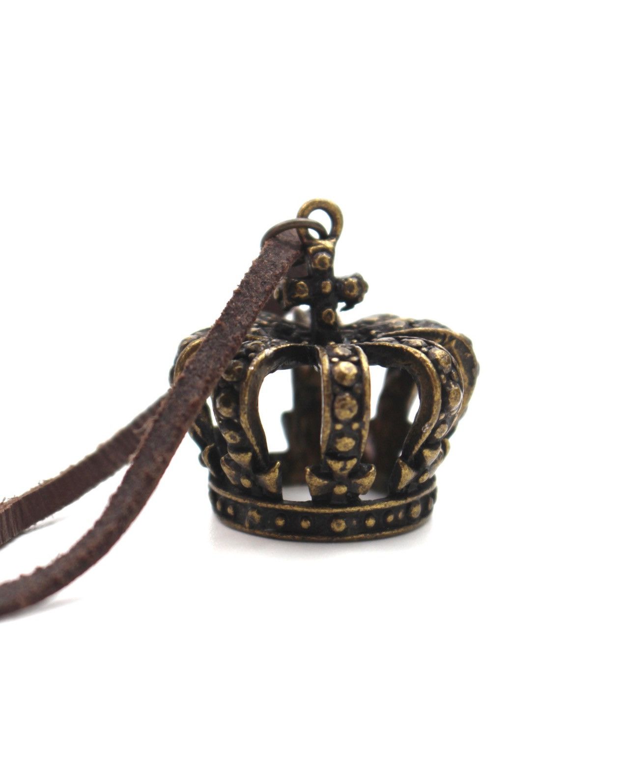 Hysteric Glamour 2000S JAPANESE MADE STUDDED CROWN CHARM LEATHER NECKLACE Size ONE SIZE - 1 Thumbnail