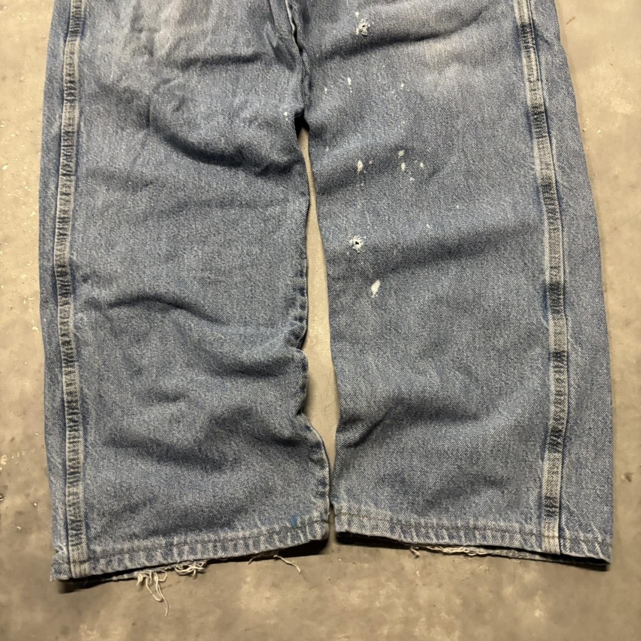 Japanese Brand × Vintage Crazy Vintage Y2K/2000s Baggy Faded Light Wash Skater Style Carpenter Denim Jeans! Size US 40 / EU 56 - 6 Thumbnail