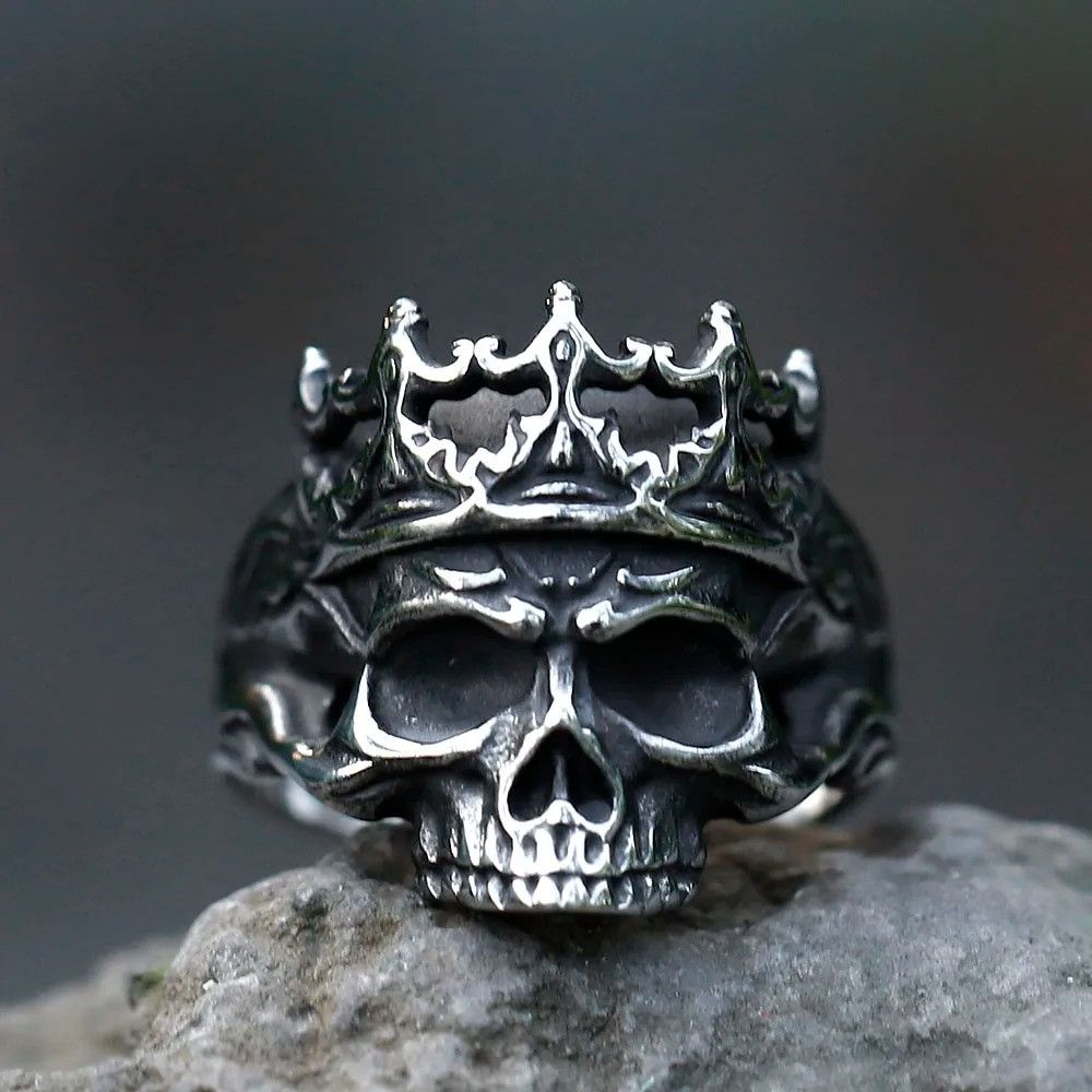 Jewelry Crown Skull Ring Streetwear Jewelry Fashion Gift Size ONE SIZE - 9 Thumbnail