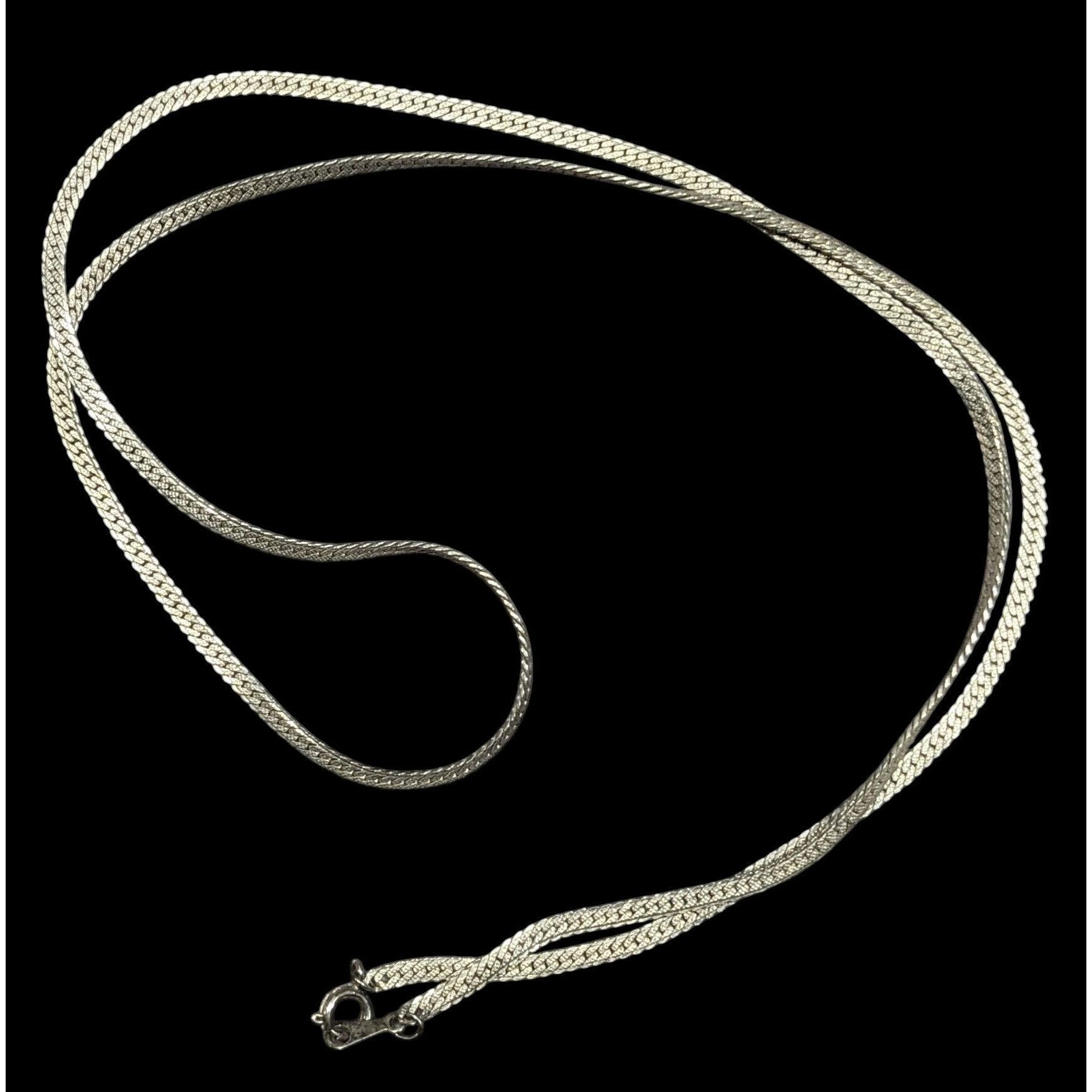 Other Classic Flattened Herringbone Silver Tone Chain Necklace Size ONE SIZE - 1 Thumbnail