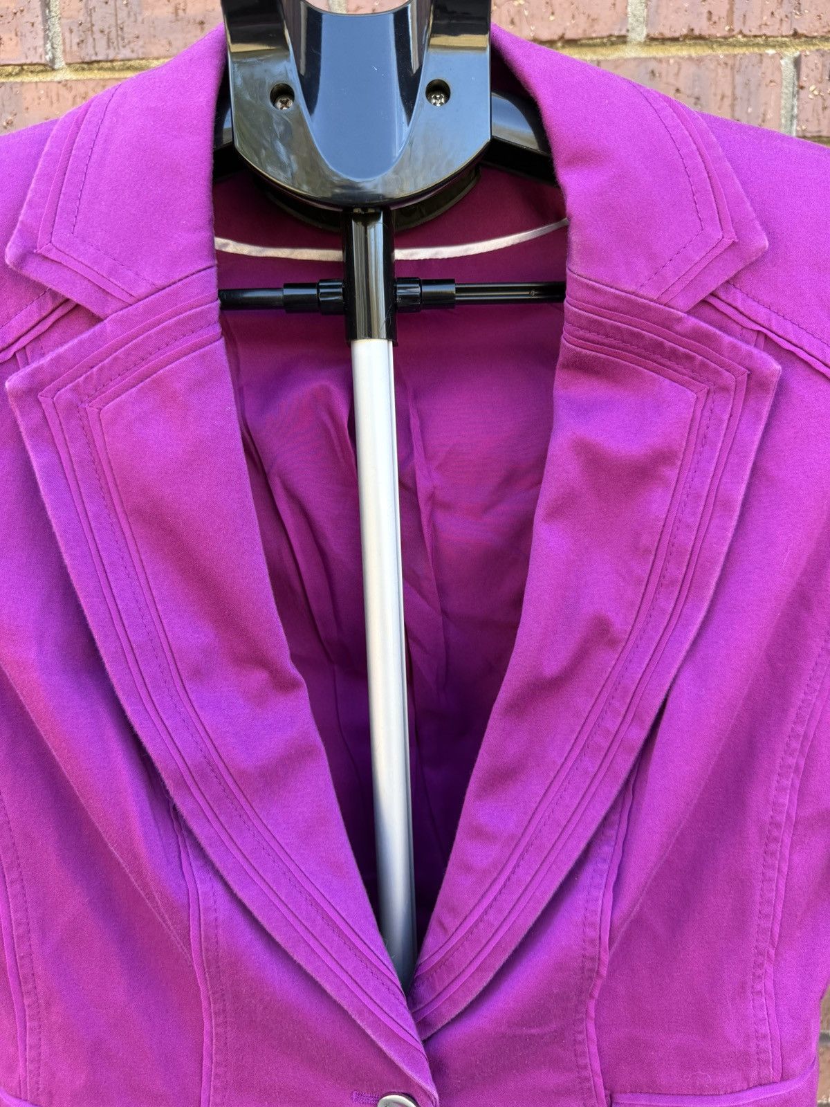 White House Black Market White House Black Market Blazer Size 8 Magenta Pink Cotton Size M / US 6-8 / IT 42-44 - 4 Thumbnail
