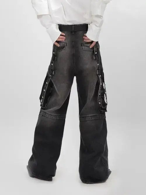 Japanese Brand × Jean Retro deconstructed punk distressed style heavy-duty jeans Size US 32 / EU 48 - 2 Thumbnail