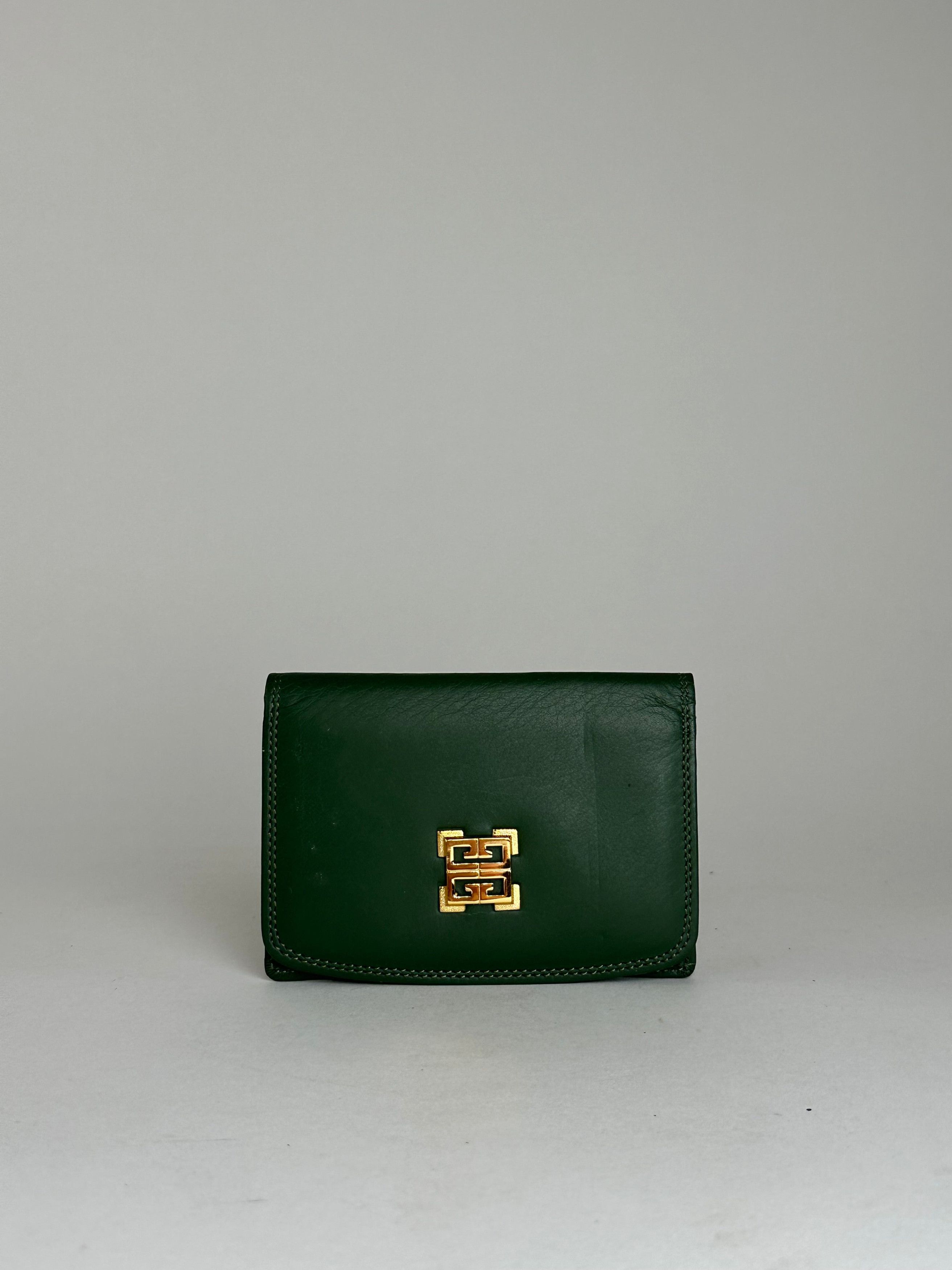 Givenchy Vintage Leather Card Holder Green Size ONE SIZE - 1 Thumbnail