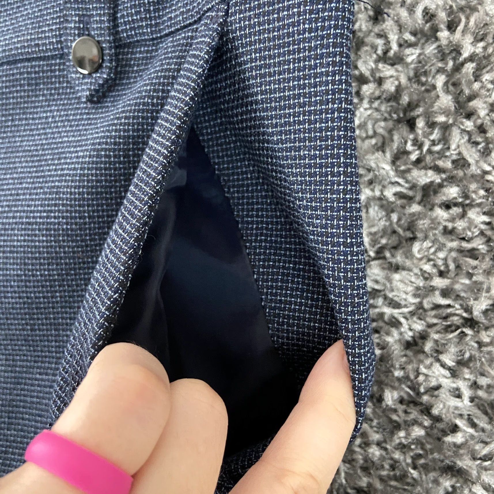 Loft LOFT Dress Pants Women 6 Blue Tweed Plaid Pockets Vintage? (no) – LOFT Outlet Original Dress Trouser Pants, Plaid, Blue, Women, Size 6 Size 28" / US 6 / IT 42 - 4 Thumbnail