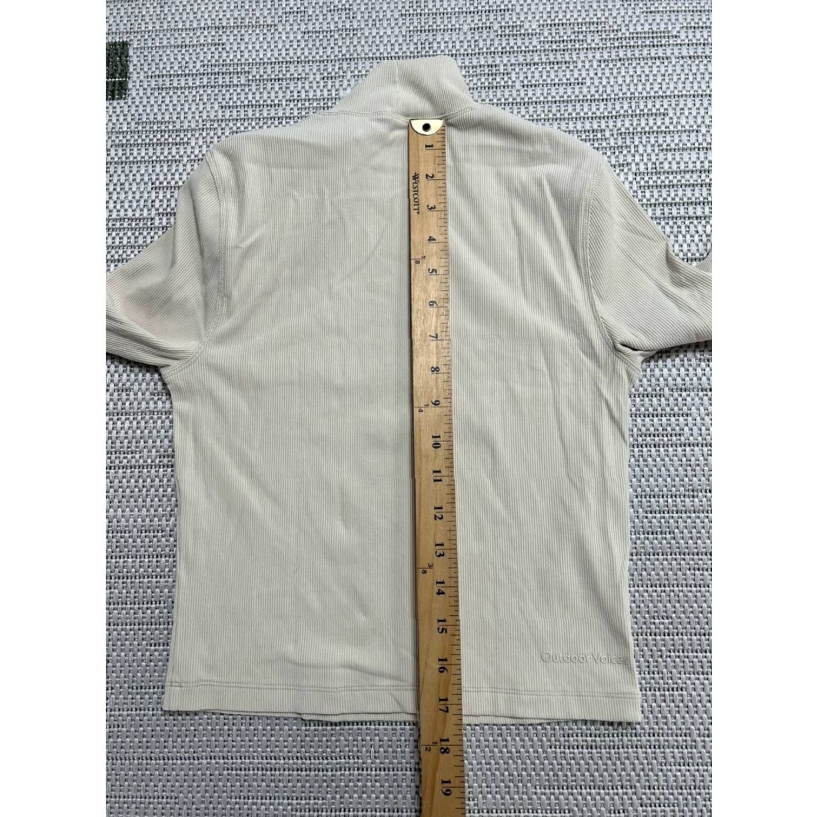 Outdoor Voices Outdoor Voices Womens XS Beige Nylon Knit Mock Neck Top Size XS / US 0-2 / IT 36-38 - 5 Thumbnail