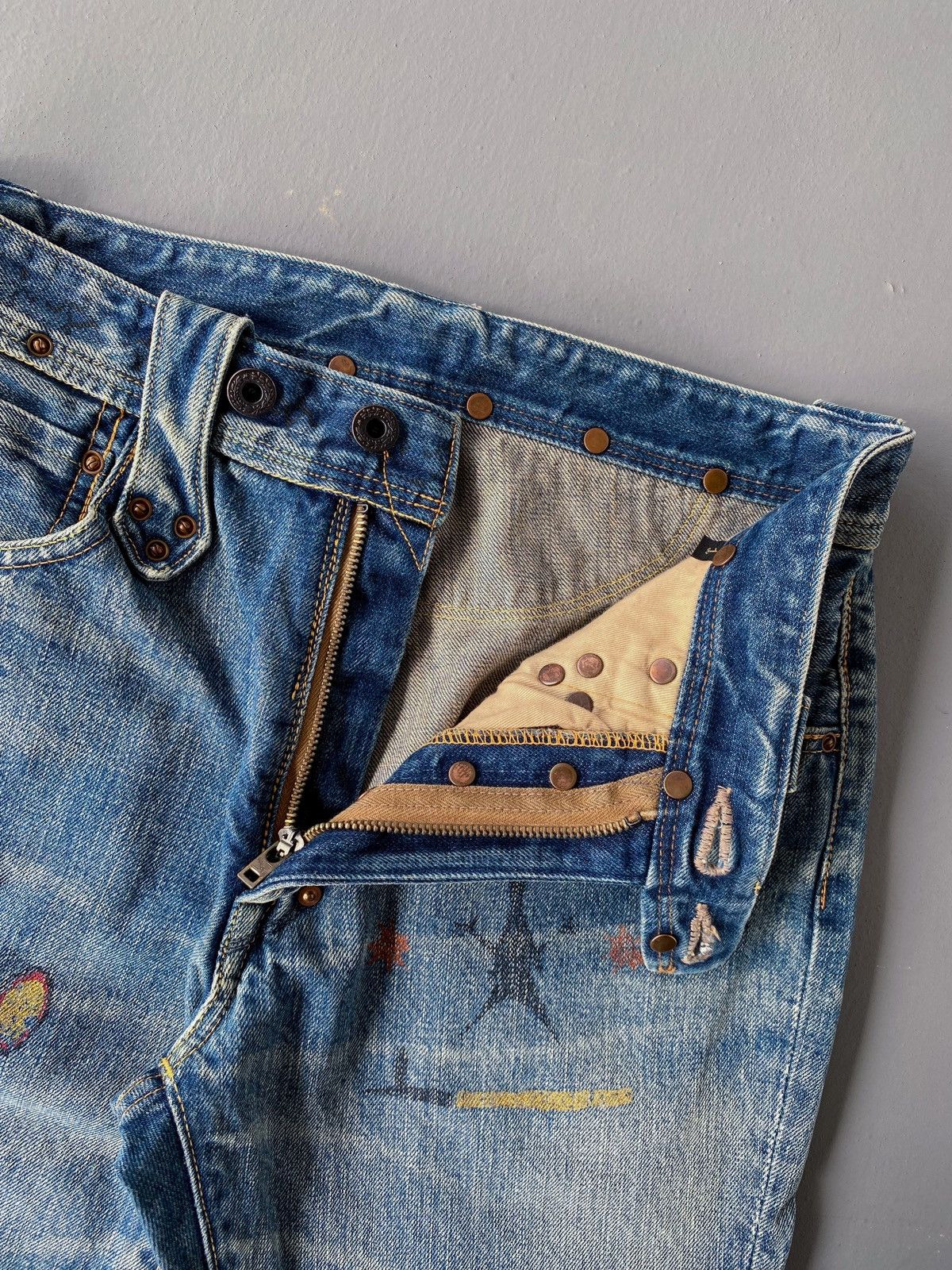 Kapital Kapital Bootcut Flared Flare Denim Painted Jeans Size US 28 / EU 44 - 3 Thumbnail