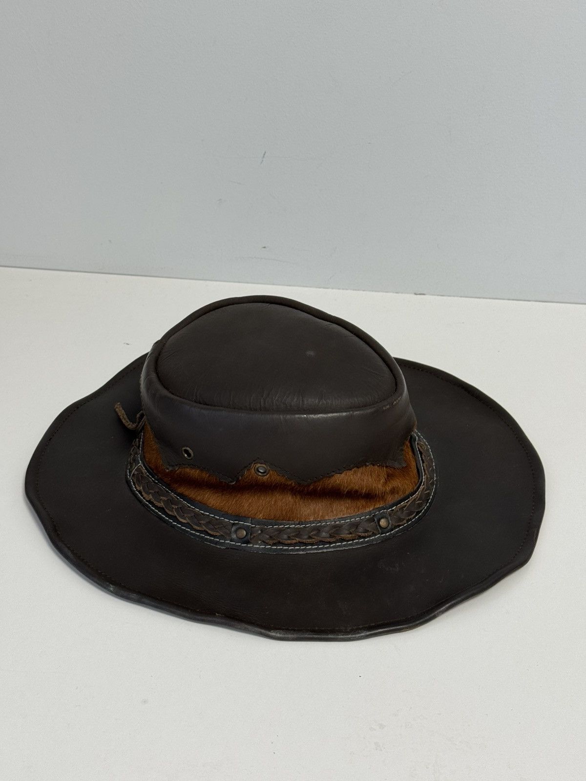 Other Kanga-Rou Brown Leather Outback Hat Vintage Australian Style Size ONE SIZE - 1 Thumbnail