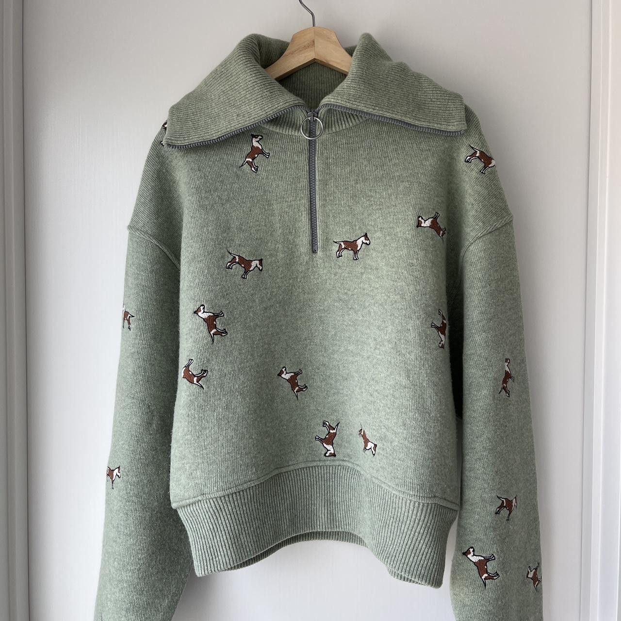Acne Studios Acne Studios Nicolai AW17 Half-Zip Dog Embroidered Jumper Size US M / EU 48-50 / 2 - 2 Thumbnail