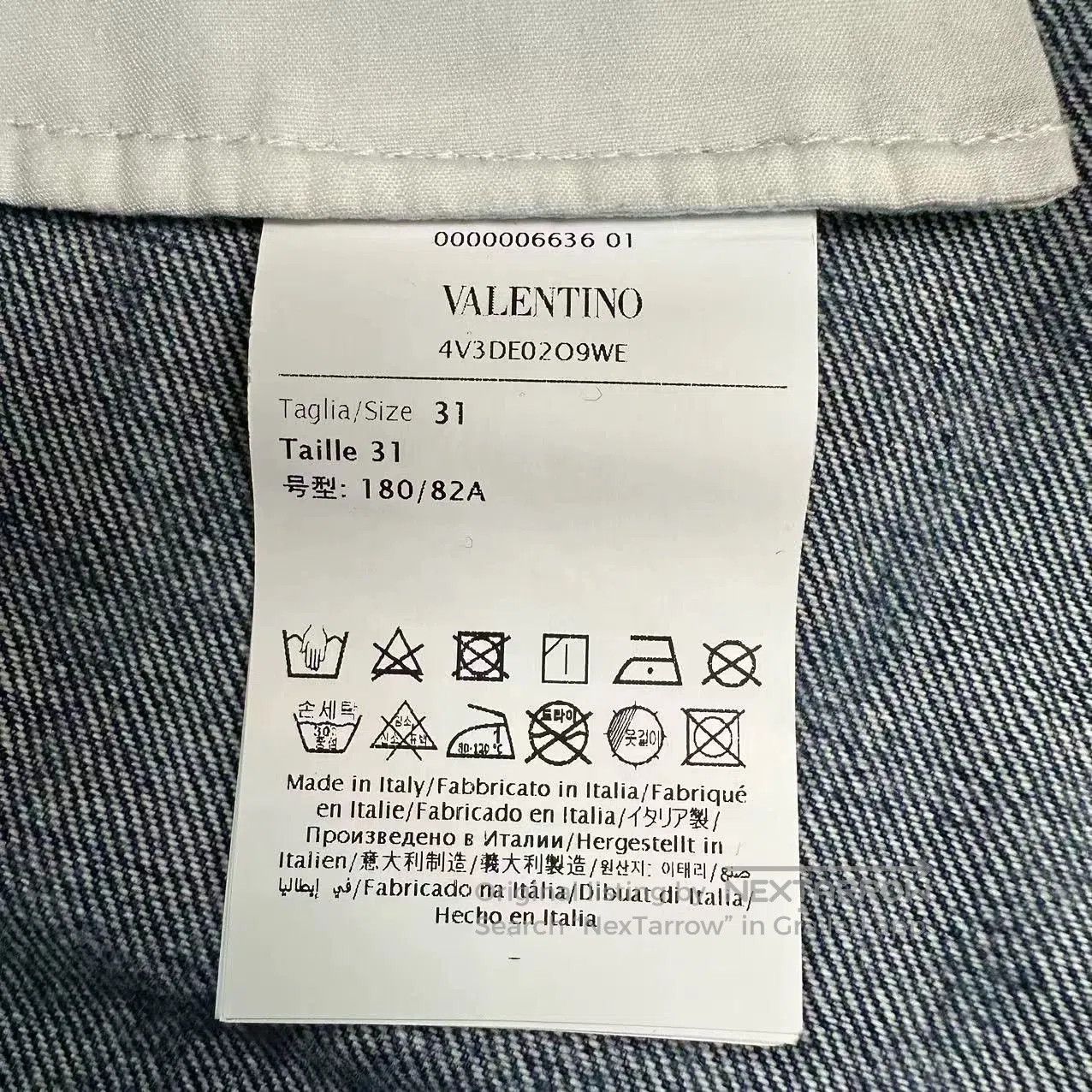 Valentino Valentino Logo Print Denim Wide-Leg Pants. Size US 31 - 4 Thumbnail