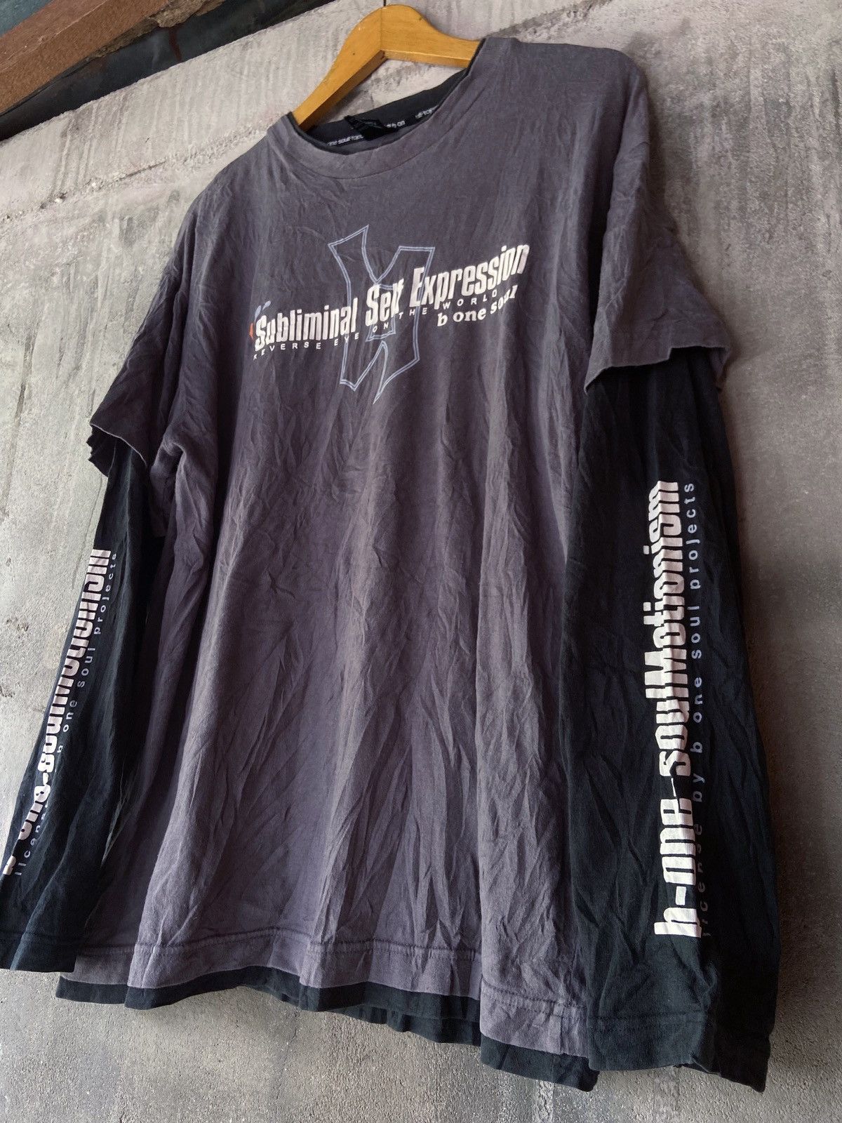 Japanese Brand DOUBLE LAYER SUBLIMINAL SELF EXPRESSION LONG SLEEVE Size US L / EU 52-54 / 3 - 6 Thumbnail