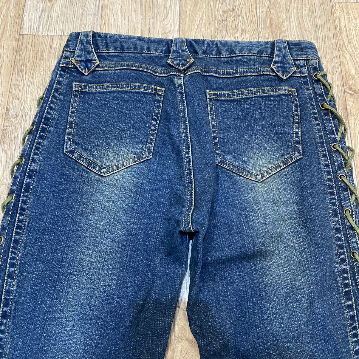 Tornado Mart 90s Brow Dwin Lace Up Flare Denim Pants Size US 26 / EU 42 - 16 Thumbnail