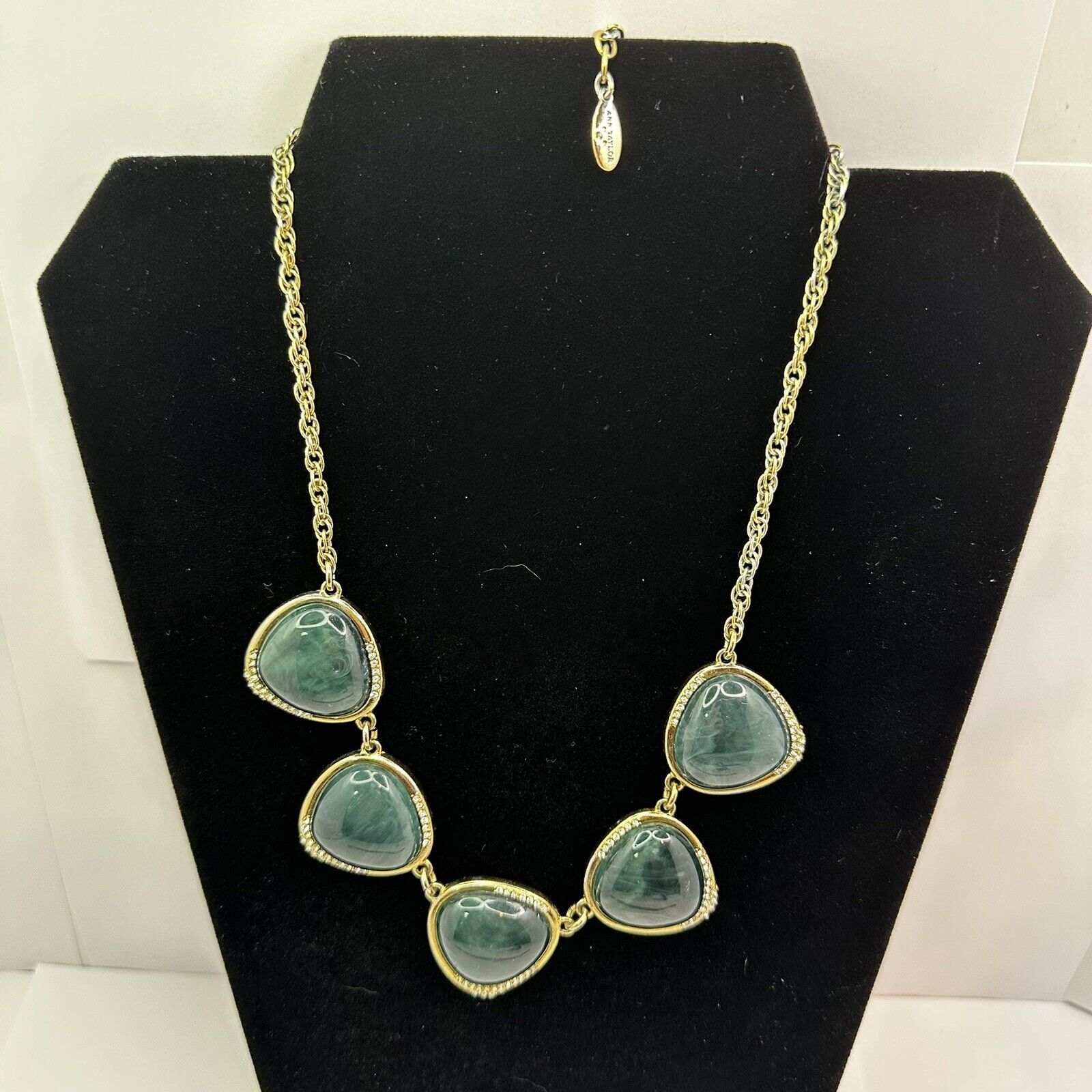 Ann Taylor Ann Taylor Chunky Statement Faux Green Chain Necklace Size ONE SIZE - 3 Thumbnail