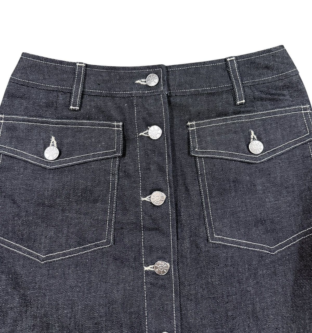 agnes b. Vtg🔥agnes.b Raw Indigo denim Mini Skirt Made In France Size 25" / US 0 / IT 36 - 5 Thumbnail