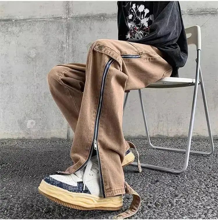 Japanese Brand Straight Split Side Zipper Jeans Size US 32 / EU 48 - 6 Thumbnail