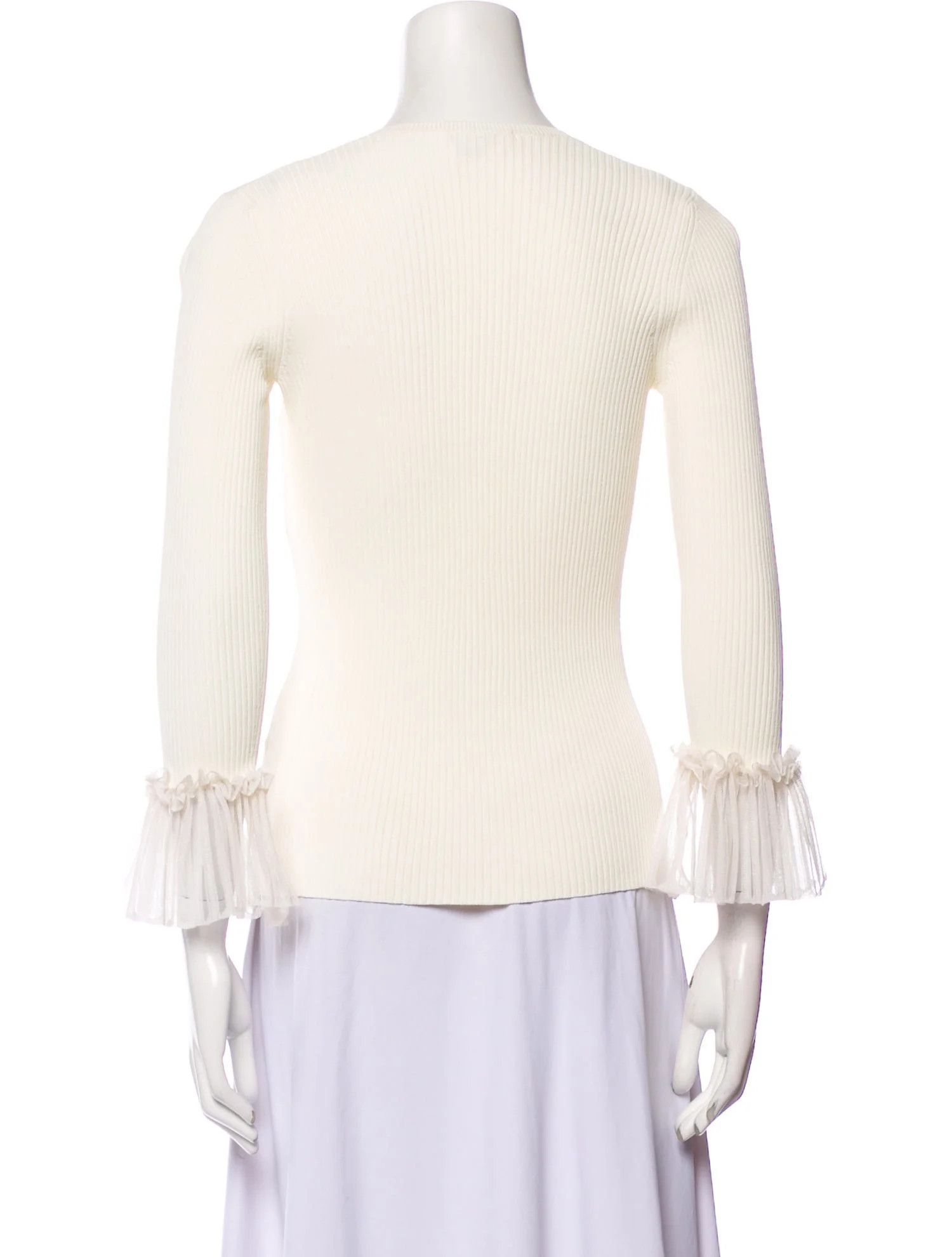 Alexander McQueen o1y0325 Sweater in Ivory Size M / US 6-8 / IT 42-44 - 3 Thumbnail