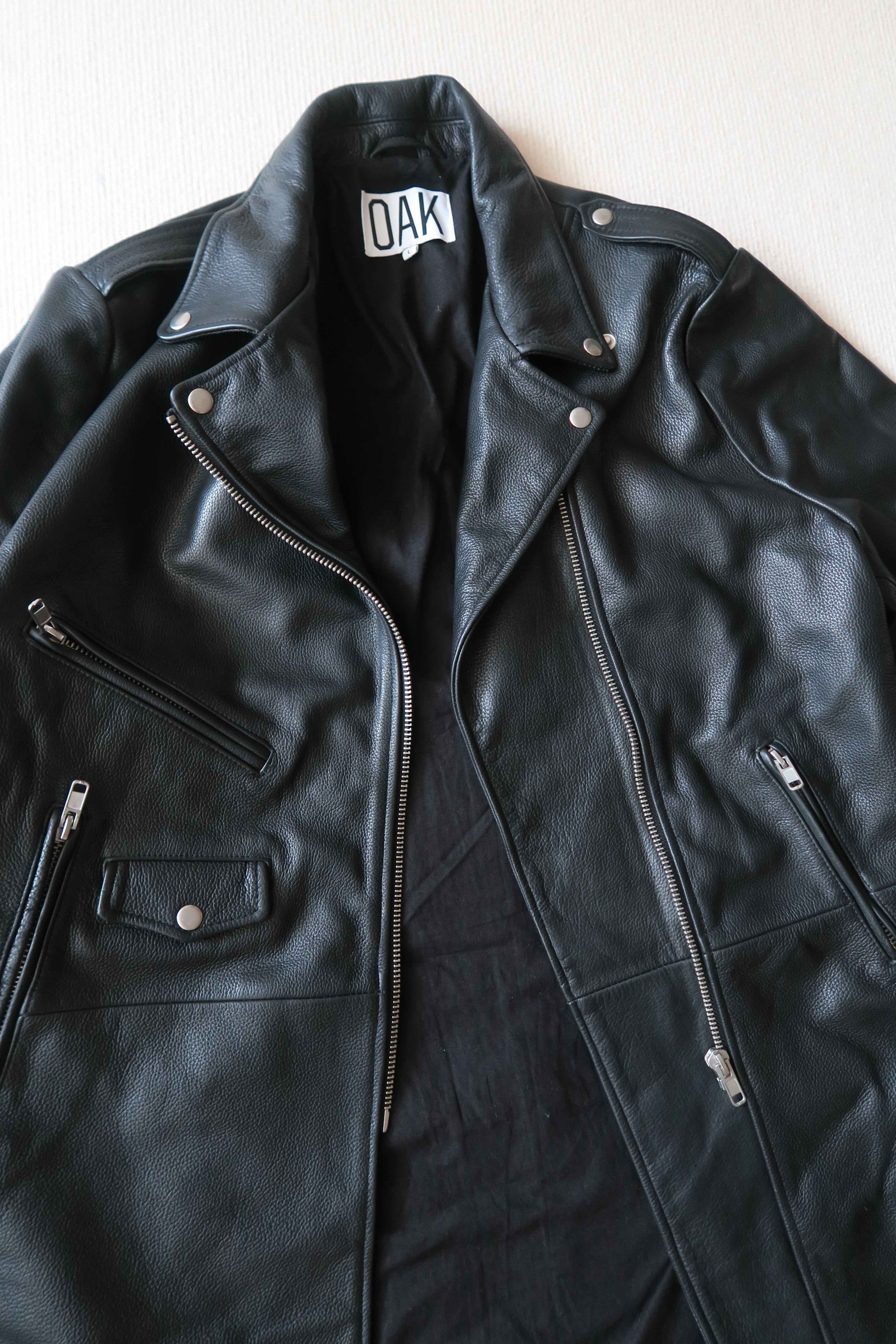 OAK Oak NYC Biker Rigger Long Leather Jacket Size US L / EU 52-54 / 3 - 3 Thumbnail