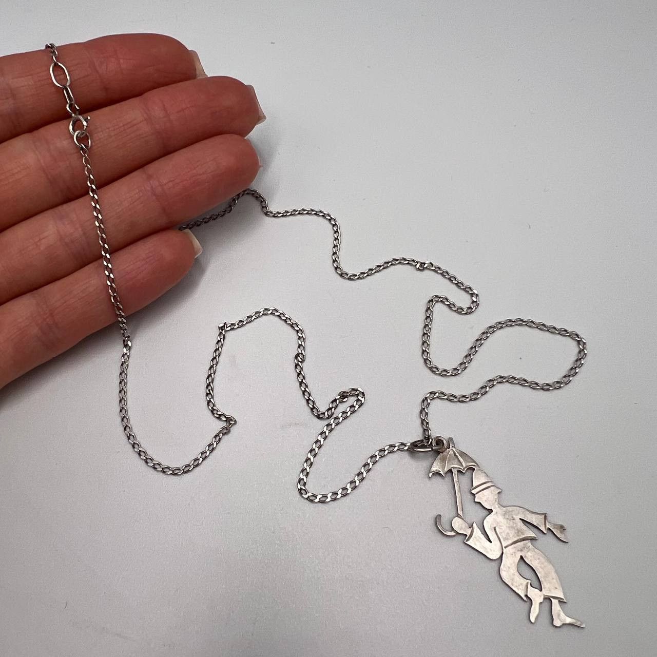 Sterling Silver Vintage Sterling Silver 925 Necklace Pendant Marked 5 gr Size ONE SIZE - 8 Thumbnail