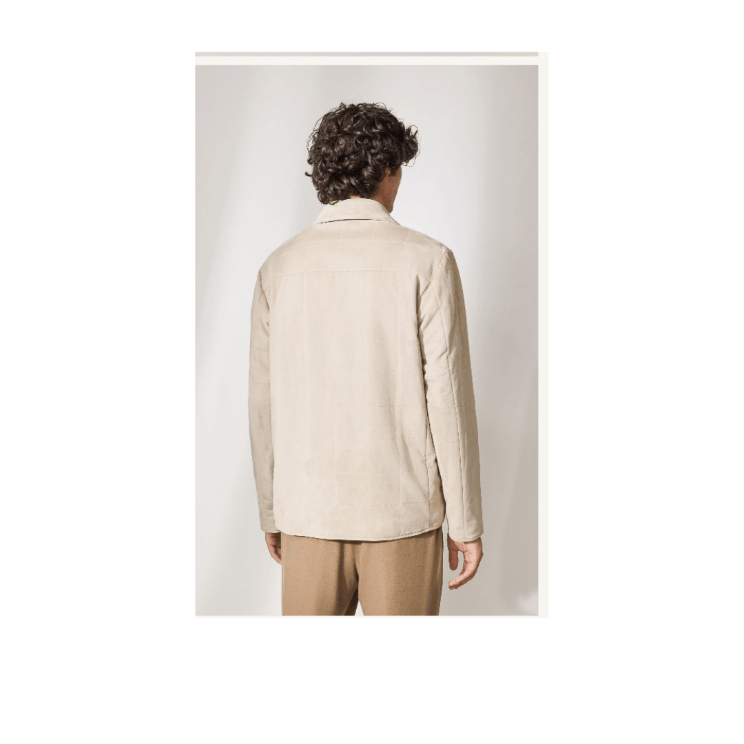 Loro Piana o1srvl11e1224 Quilted Shirt Bomber Jacket in Cream Size US L / EU 52-54 / 3 - 3 Thumbnail