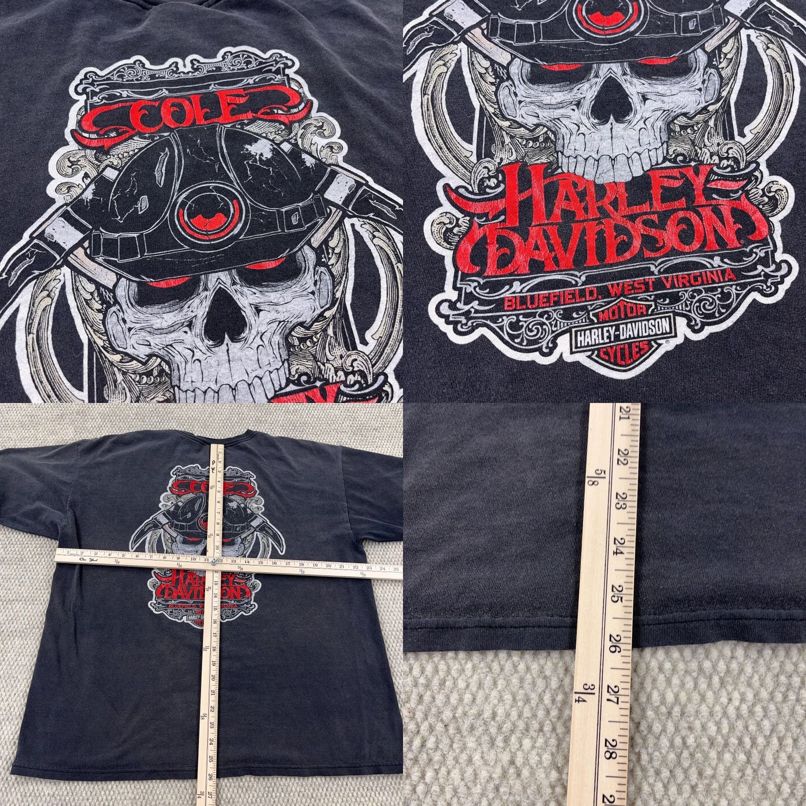 Harley Davidson VINTAGE Harley-Davidson Shirt Men XL T-Shirt Graphic Print Skull Grunge 80s 2000s USA Biker Logo Size US XL / EU 56 / 4 - 9 Thumbnail