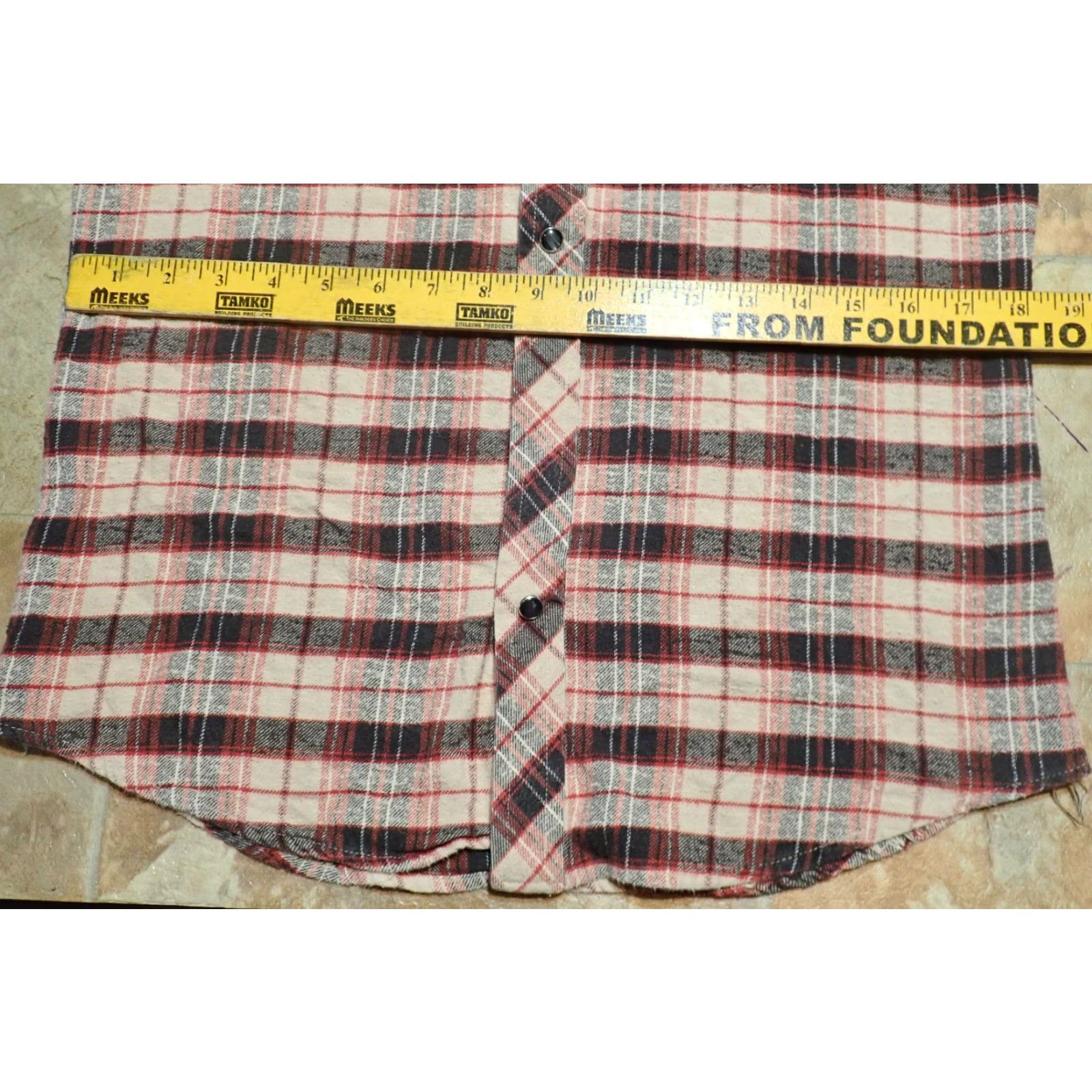 Vintage VINTAGE Roebuck Western Shirt Flannel Pearl Snap Black Tan Red Plaid Adult Small 80s 90s Casual Mens Size US S / EU 44-46 / 1 - 7 Thumbnail
