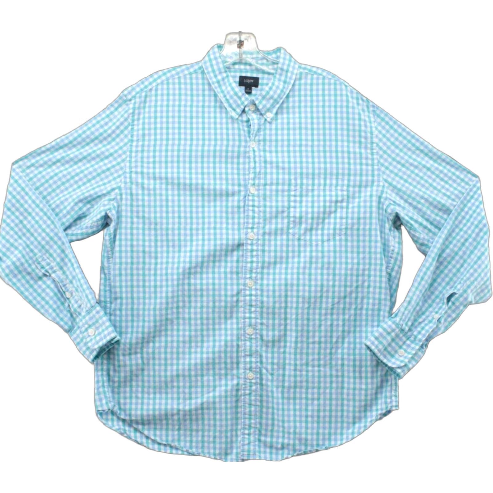 J.Crew J. Crew Shirt Men’s XL Blue Gingham Check Button-Down Long Sleeve Casual Summer Size US XL / EU 56 / 4 - 1 Thumbnail