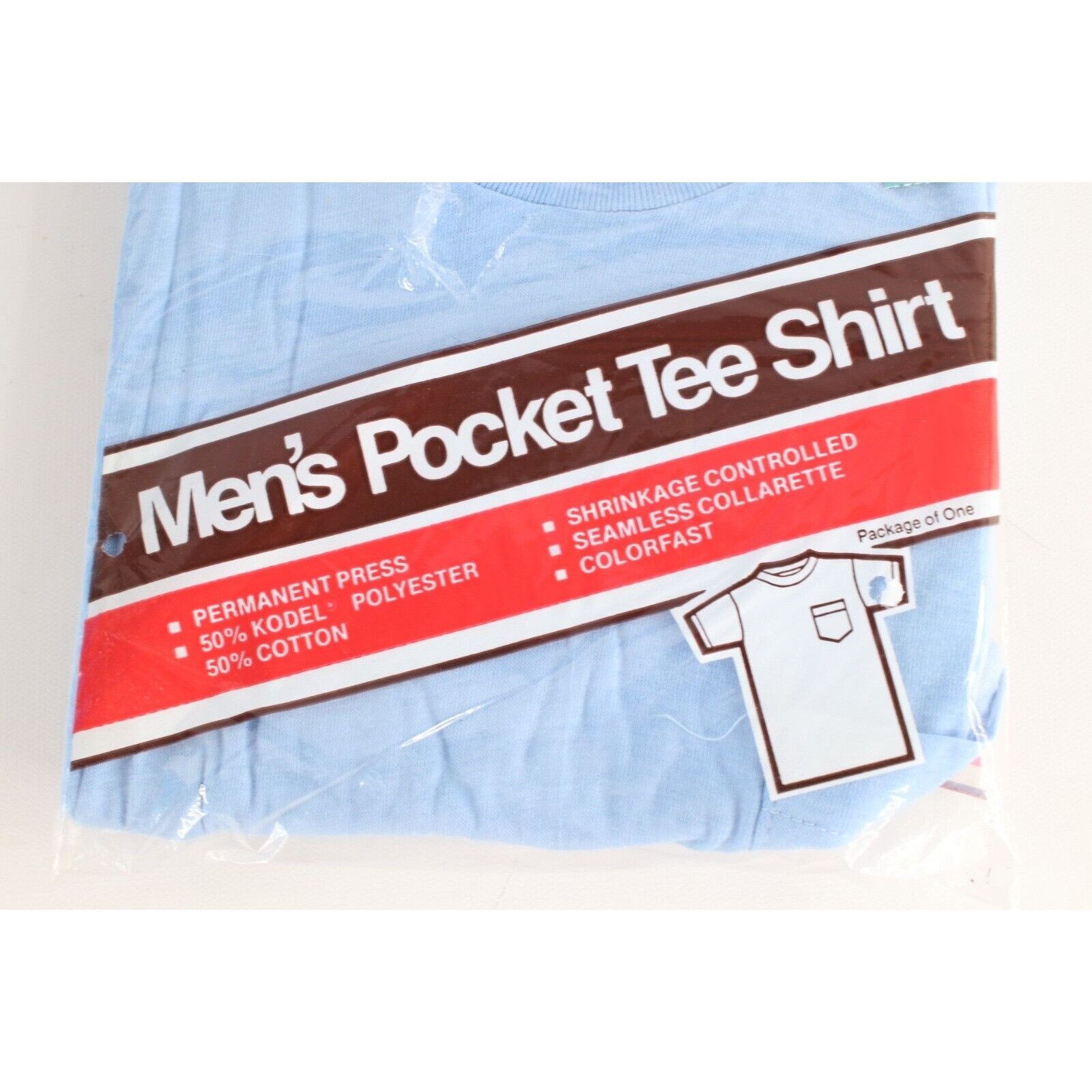 Vintage Deadstock Vintage 70s Streetwear Blank Pocket T-Shirt Blue Size US M / EU 48-50 / 2 - 3 Thumbnail
