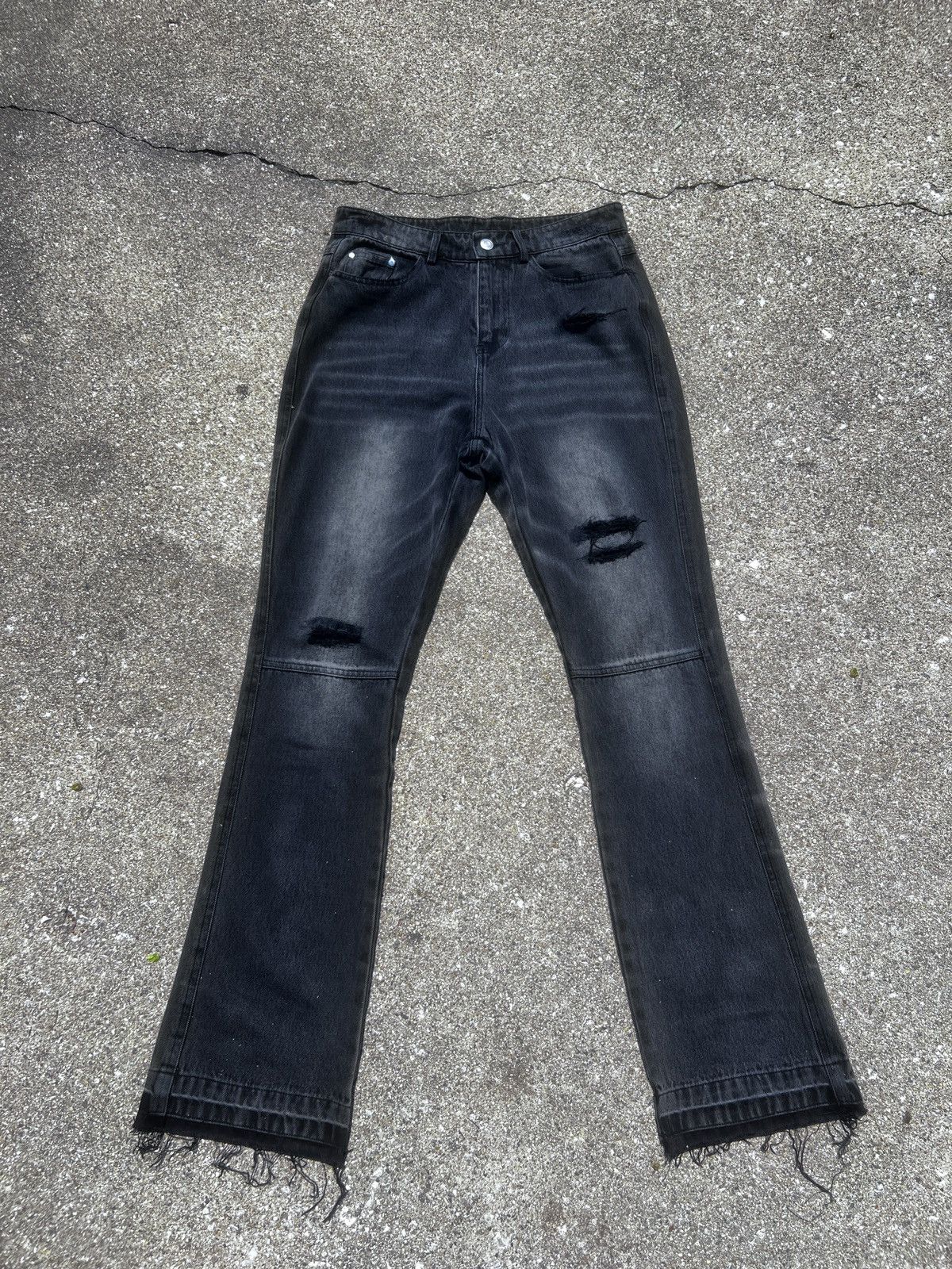 Other Rare black Ash Denim Black Faded slim Boot cut rare Size US 34 / EU 50 - 11 Thumbnail