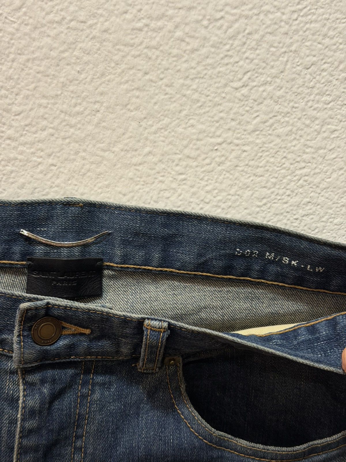 Saint Laurent Paris Medium Wash Knee Blow Out D02 Denim Jeans 32 Size US 36 / EU 52 - 5 Thumbnail