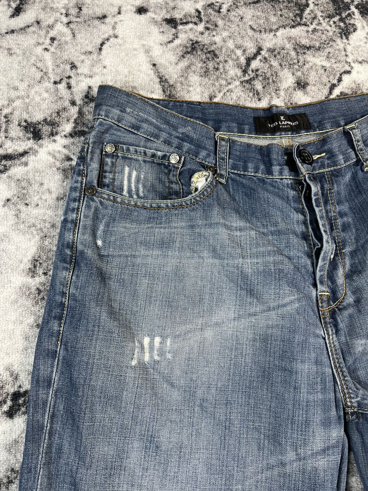 Other Ted Lapidus Jeans Distressed Fade Denim W36 Fit Size US 36 / EU 52 - 5 Thumbnail