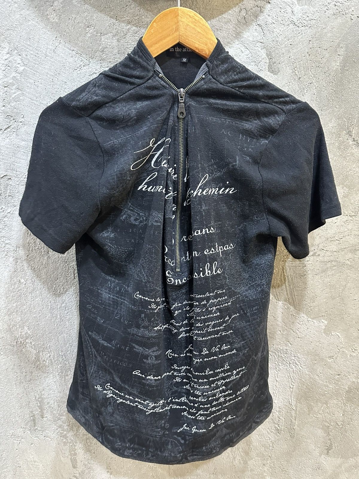 In The Attic 2000s - In The Attic Poem Zipper Tshirt Size US M / EU 48-50 / 2 - 4 Thumbnail