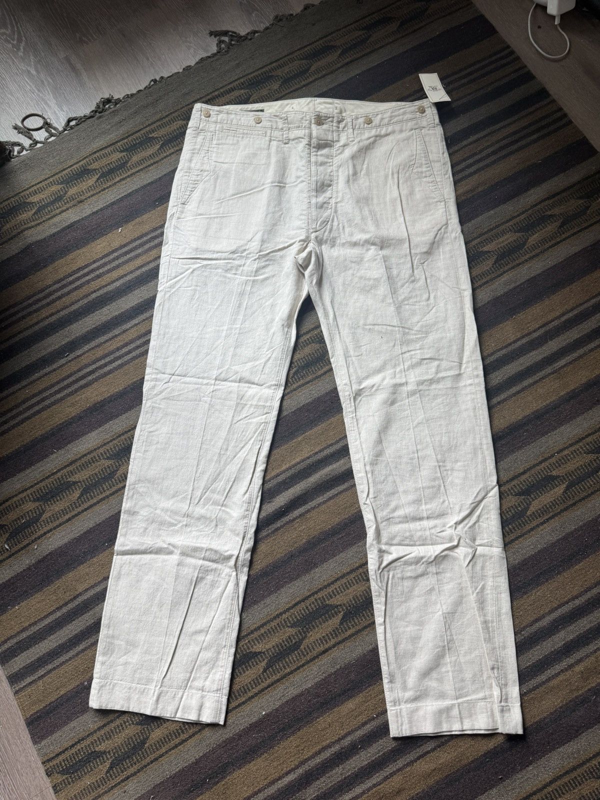RRL Ralph Lauren Cotton Linen Cinch Back Officer Chino Size US 38 / EU 54 - 1 Thumbnail