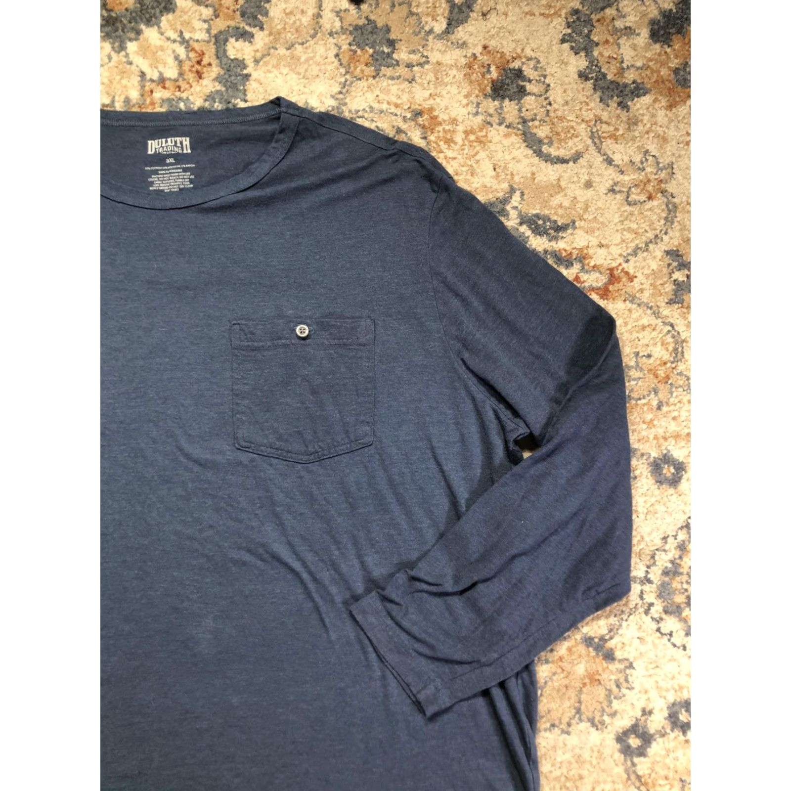 Duluth Trading Company Duluth Trading Co Shirt Mens 3XL Blue Long Sleeve Pocket Tagless Crewneck Tee Size US XXL / EU 58 / 5 - 4 Thumbnail