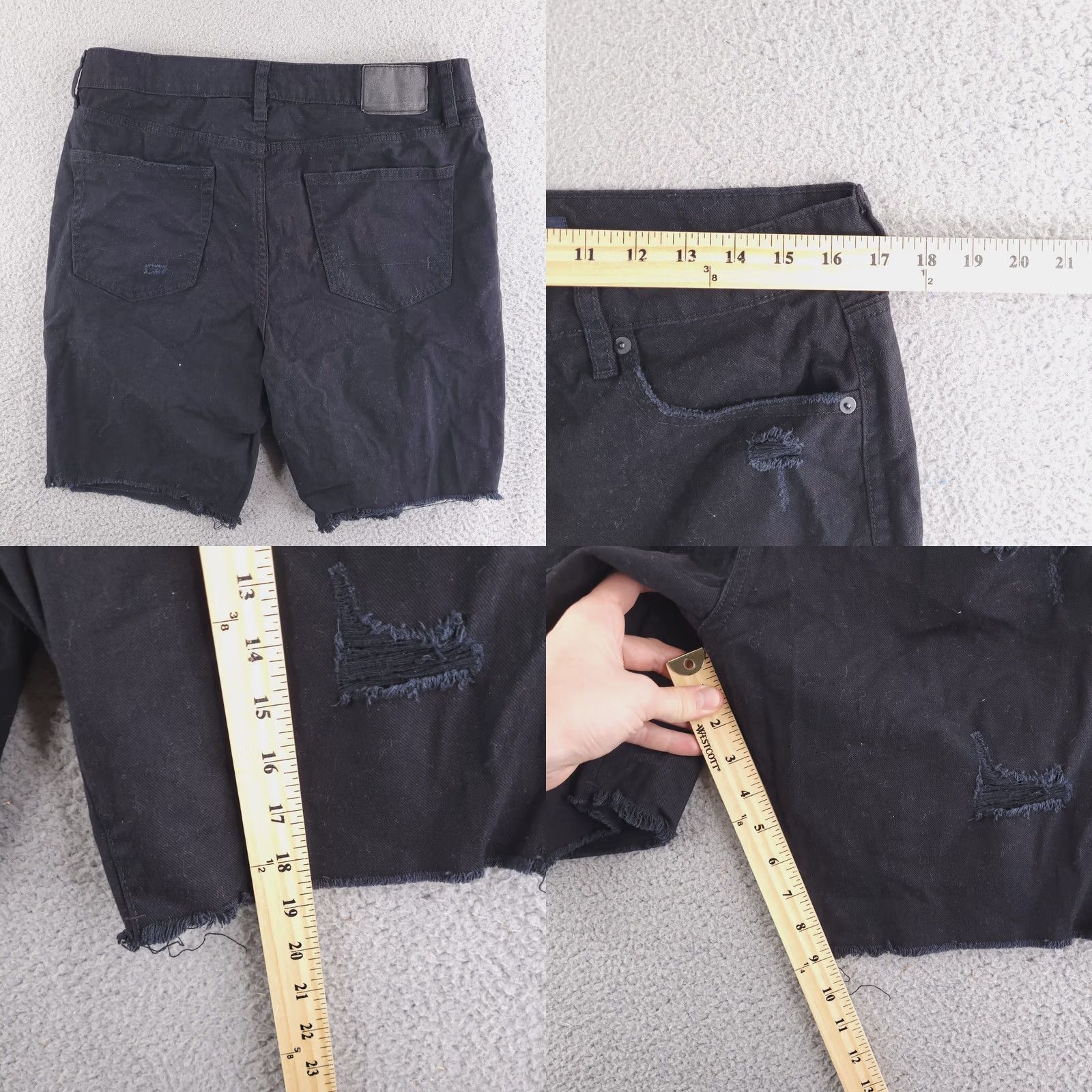 Vintage Aero Shorts Mens 33 Black Slim Denim 9" Inseam Slim Fit Flat Front Chino Pattern Solid Vintage No Brand Aero Size US 33 - 8 Thumbnail