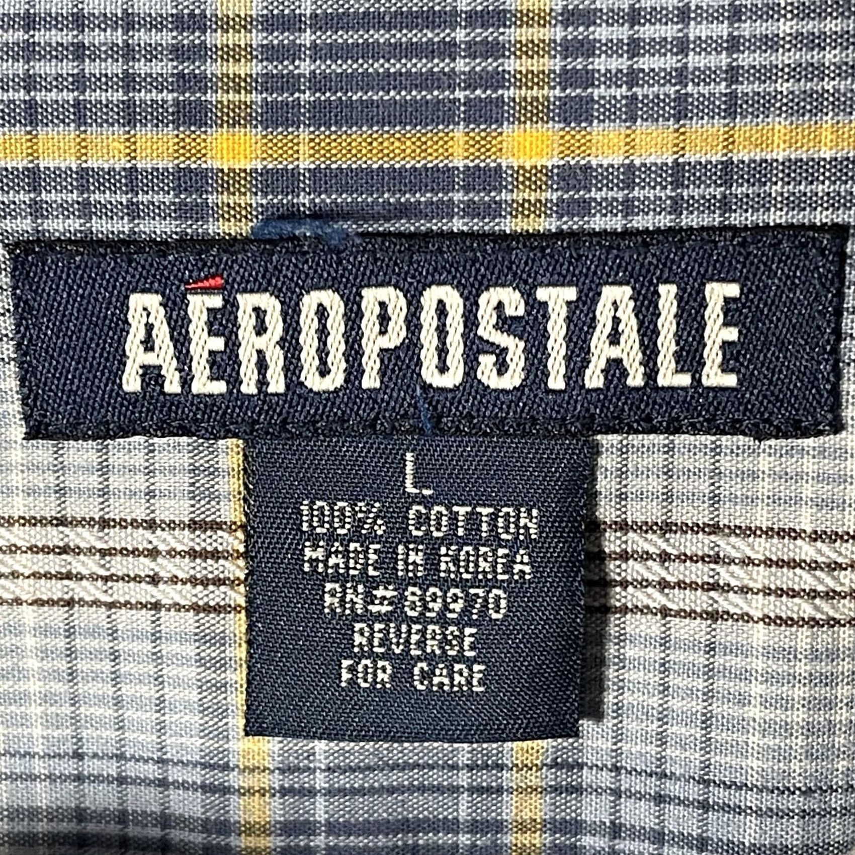 Vintage Aeropostale Shirt Mens Large Blue Plaid Long Sleeve Cotton Button Up Casual Y2K Size US L / EU 52-54 / 3 - 4 Thumbnail
