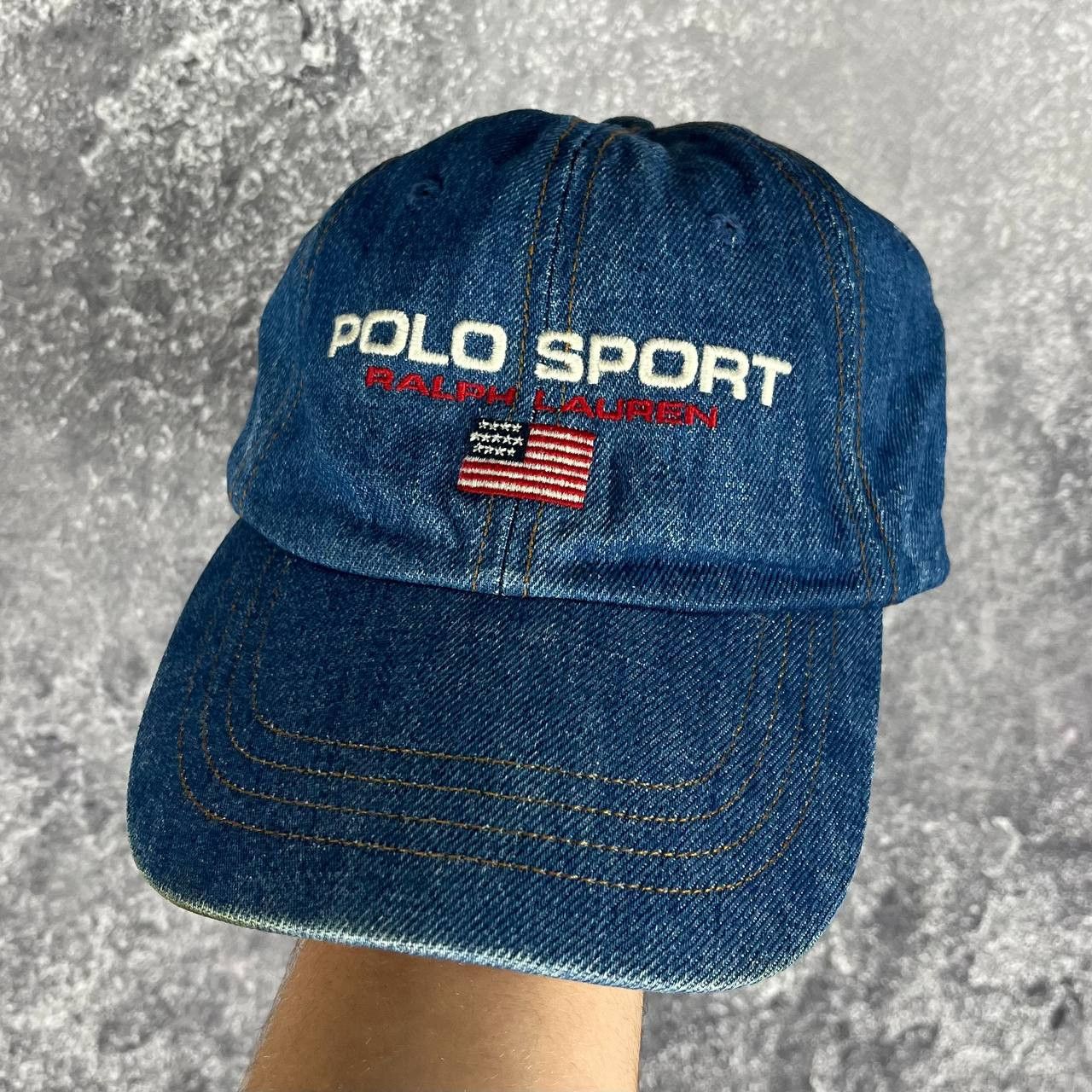 Polo Sport Ralph Lauren Denim Jeans Baseball Cap Vintage