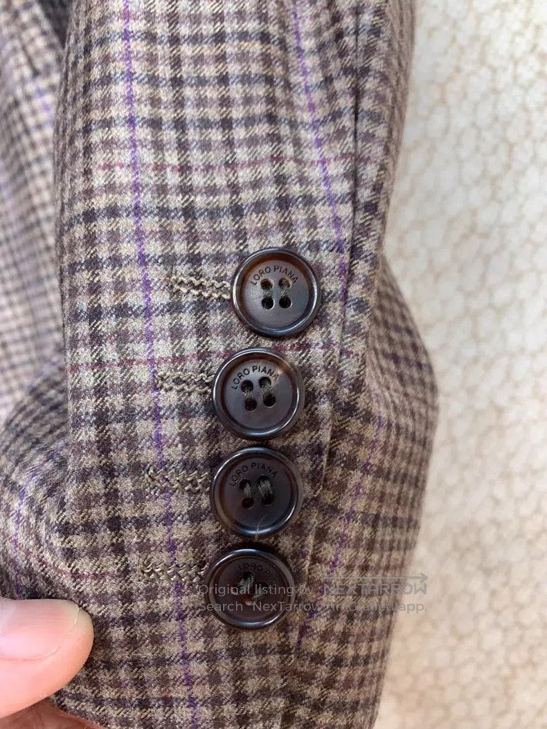 Loro Piana Loro Piana Caramel Brown Gentleman Check Wool Suit Size 50L - 4 Thumbnail